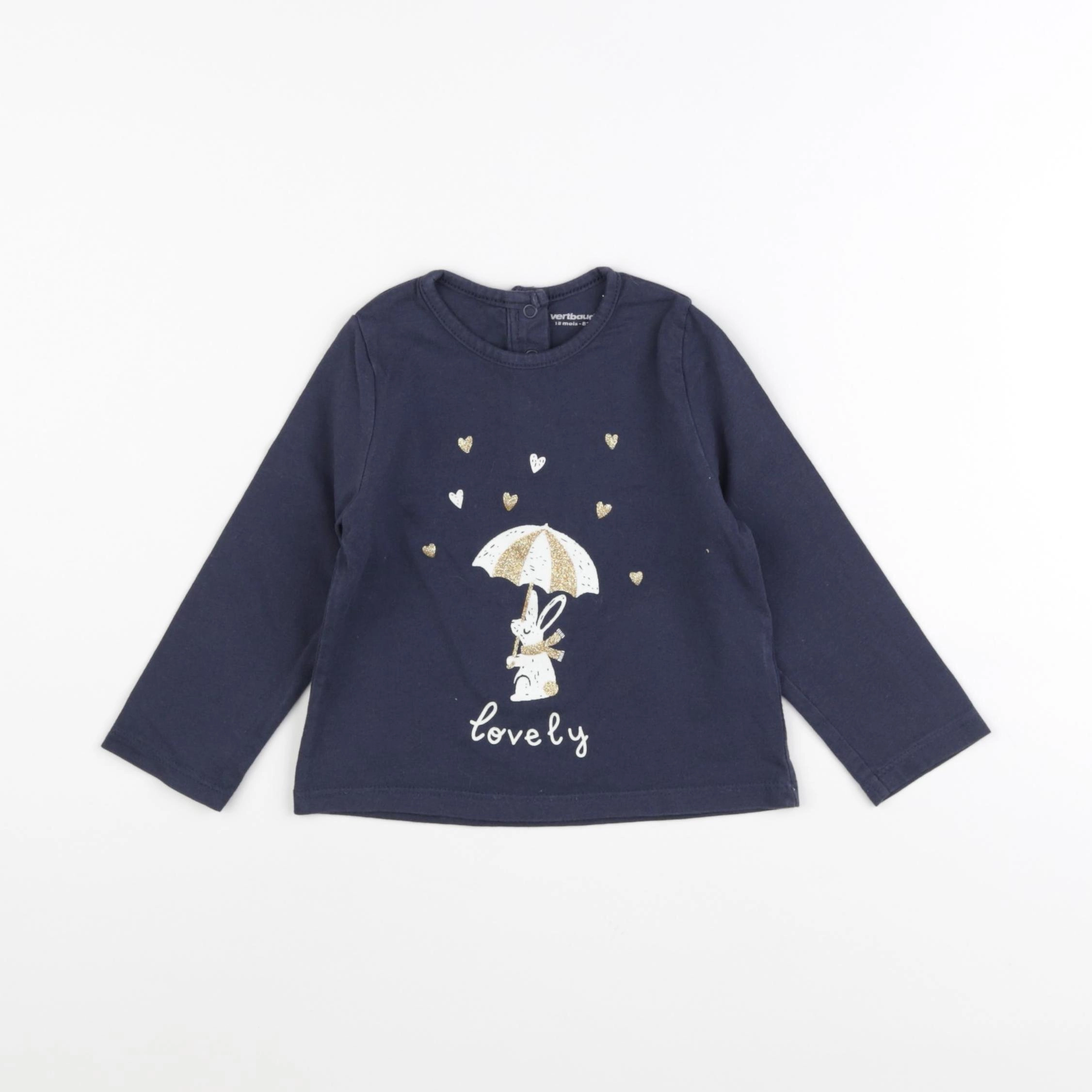 Vertbaudet - tee-shirt bleu - 18 mois