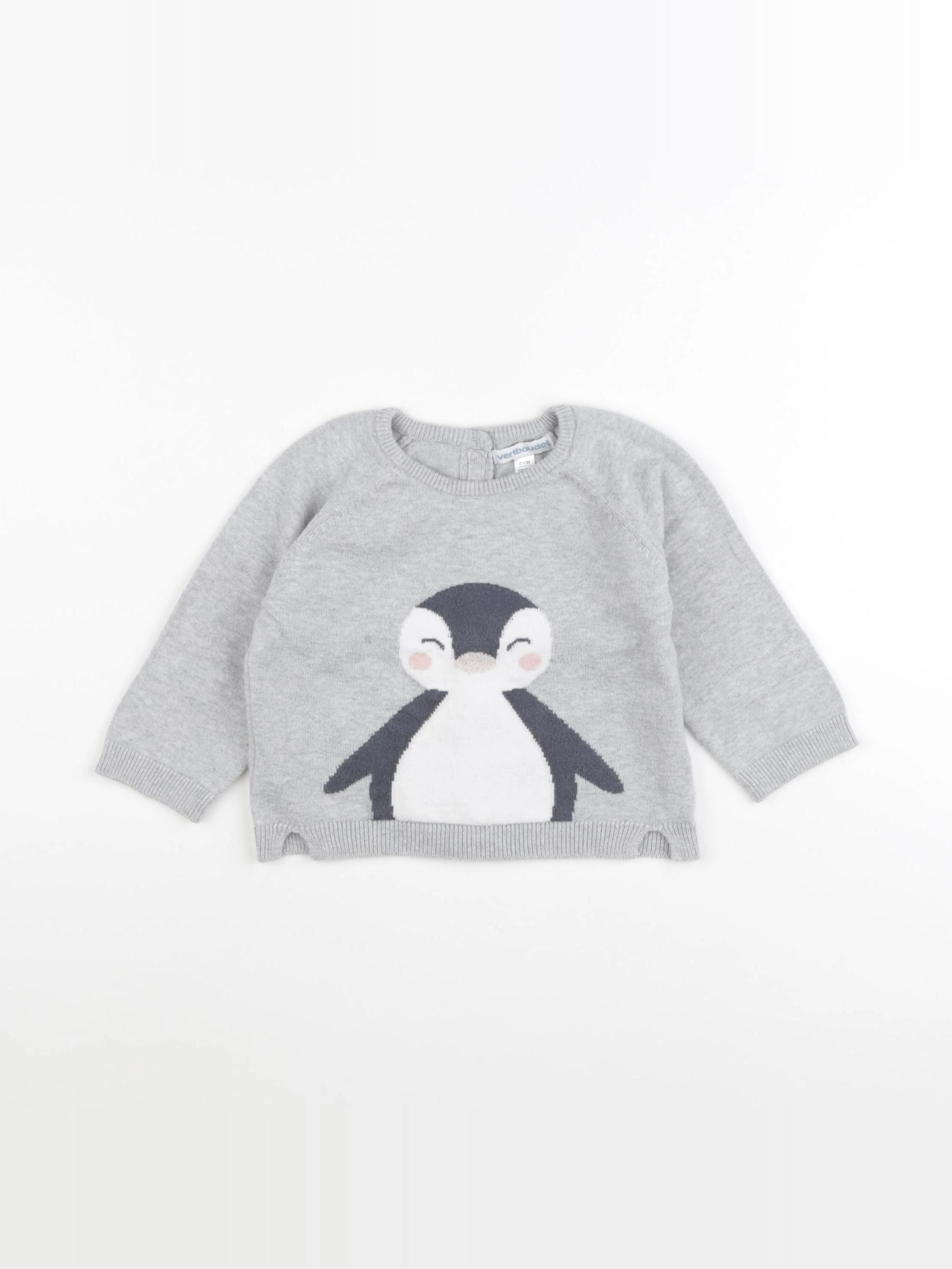 Vertbaudet - pull gris - 18 mois