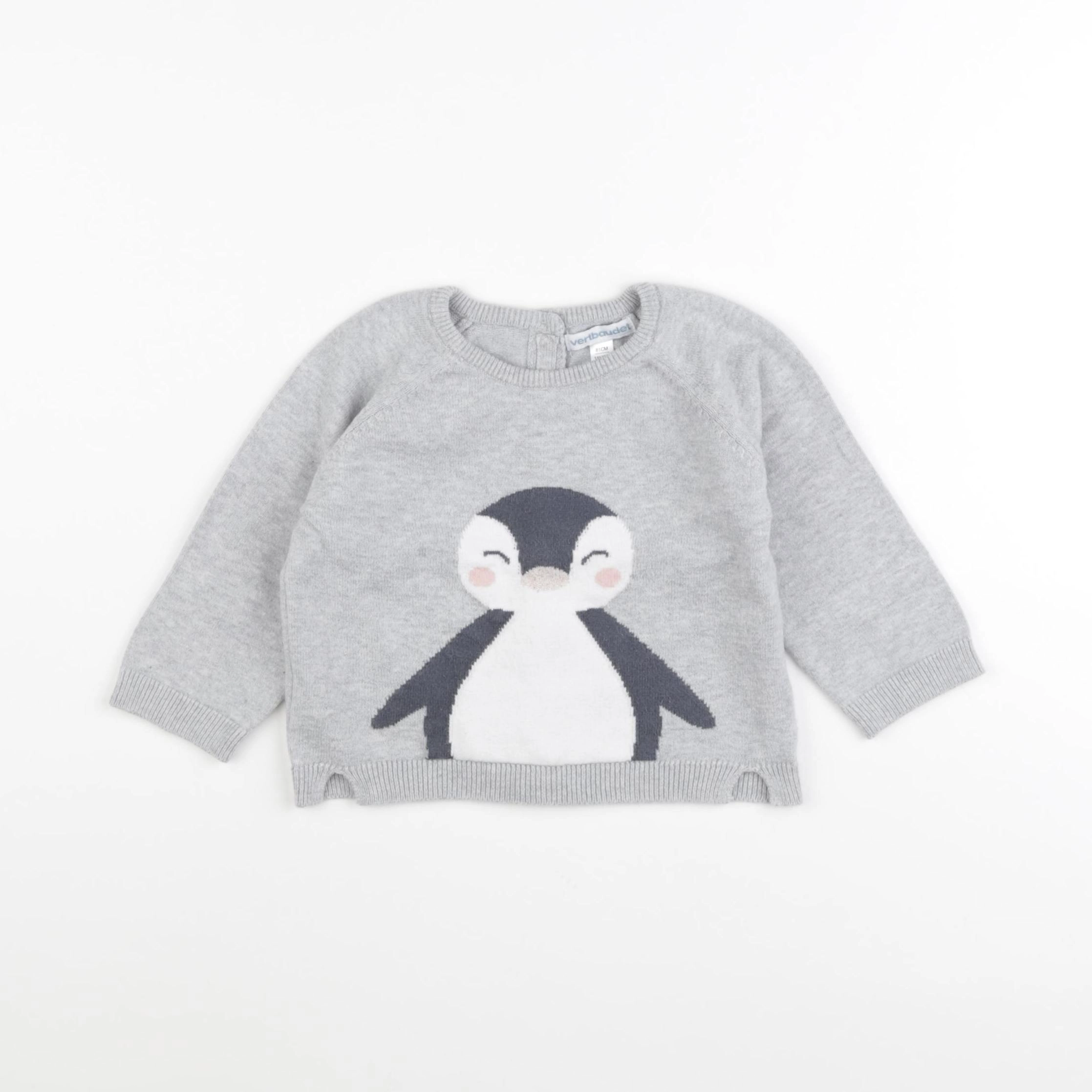 Vertbaudet - pull gris - 18 mois
