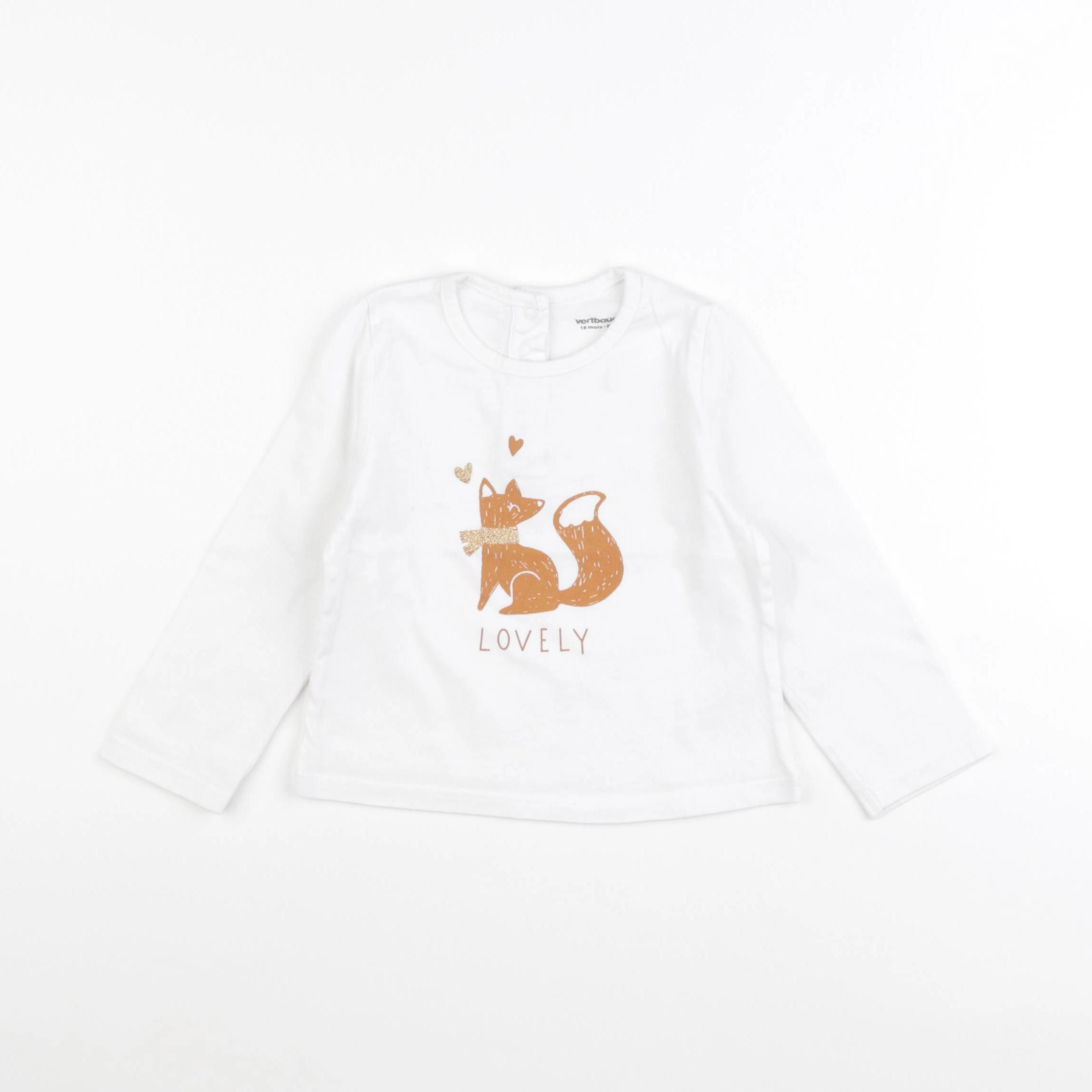 Vertbaudet - tee-shirt blanc - 18 mois