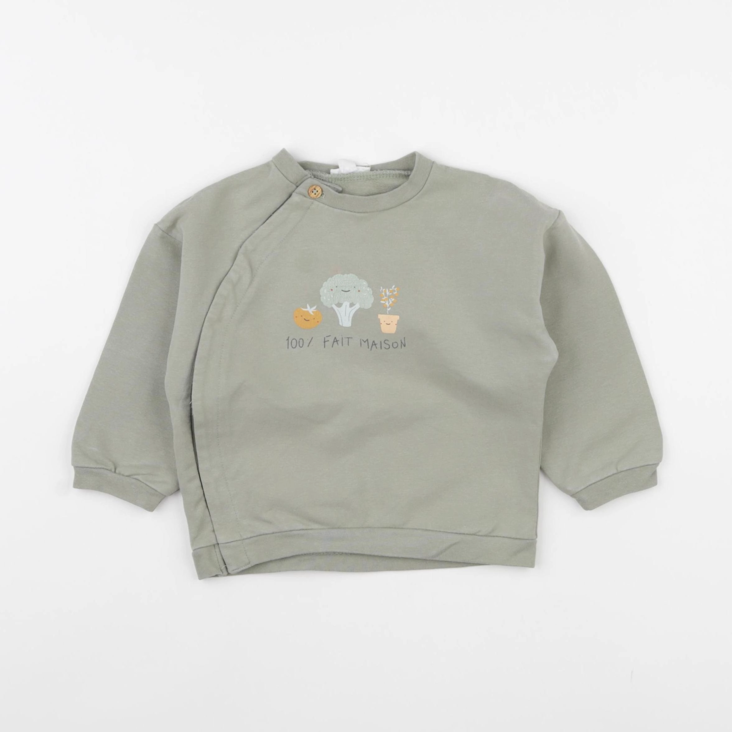 Vertbaudet - sweat vert - 18 mois