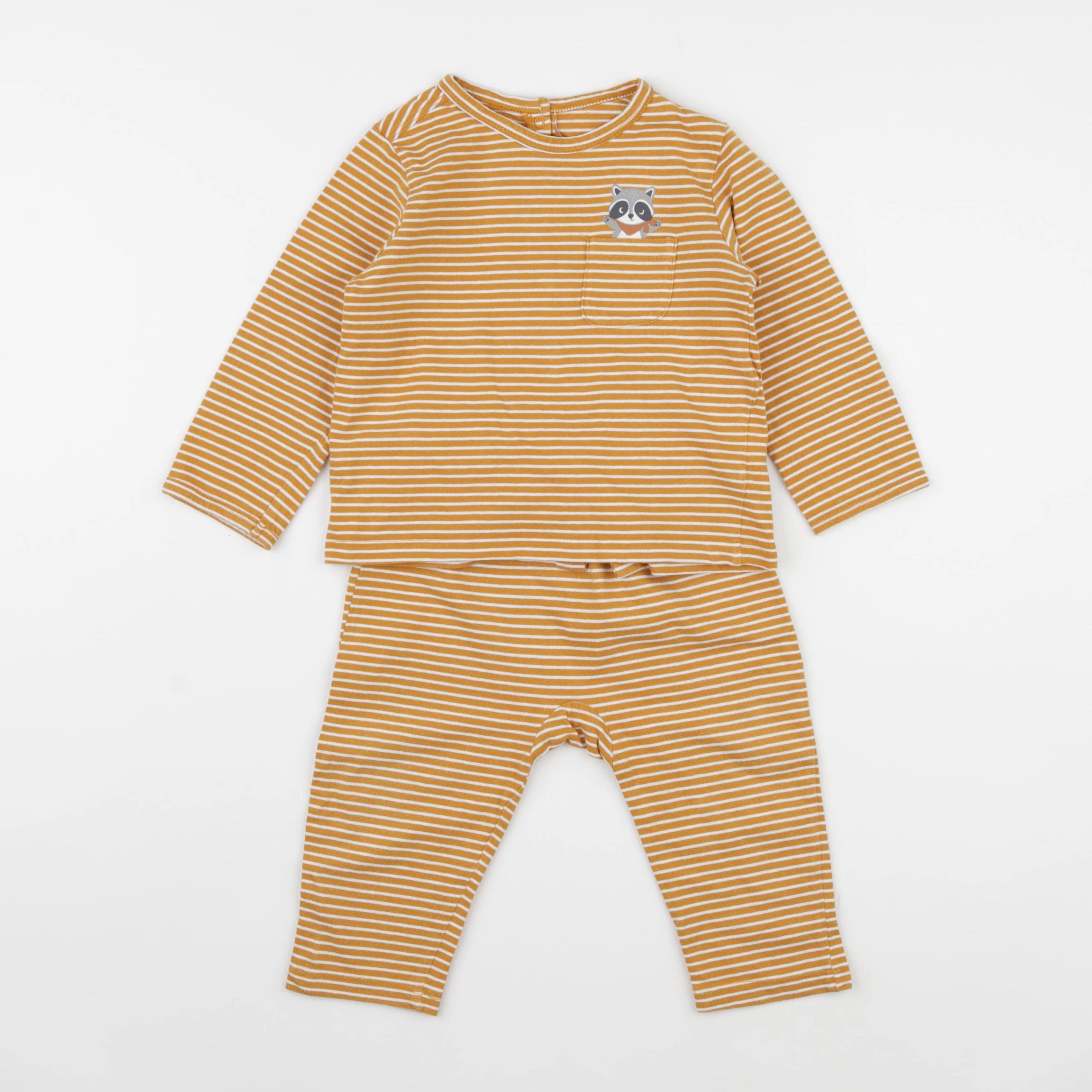 Vertbaudet - pyjama coton , orange - 18 mois