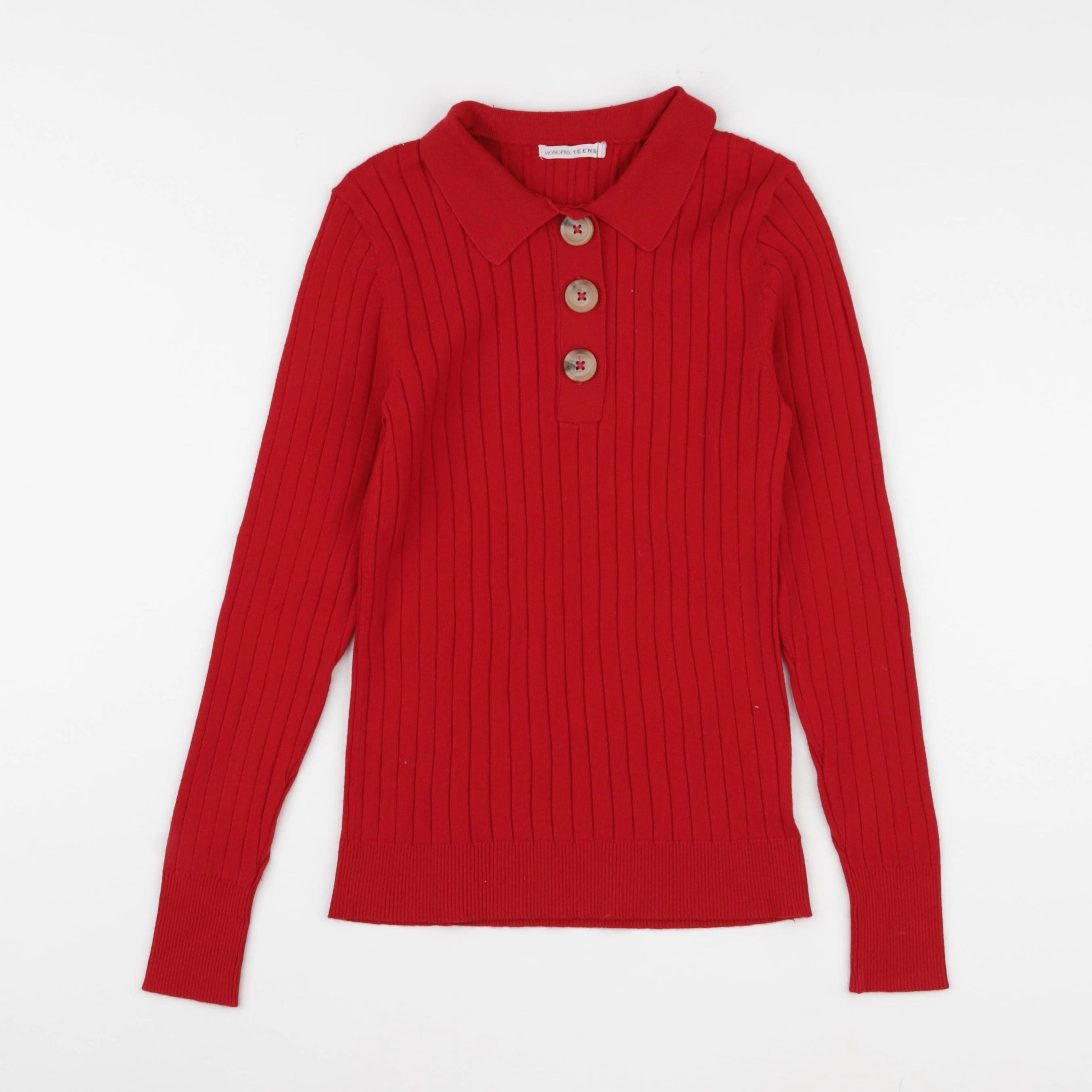 Monoprix - pull rouge - 12 ans