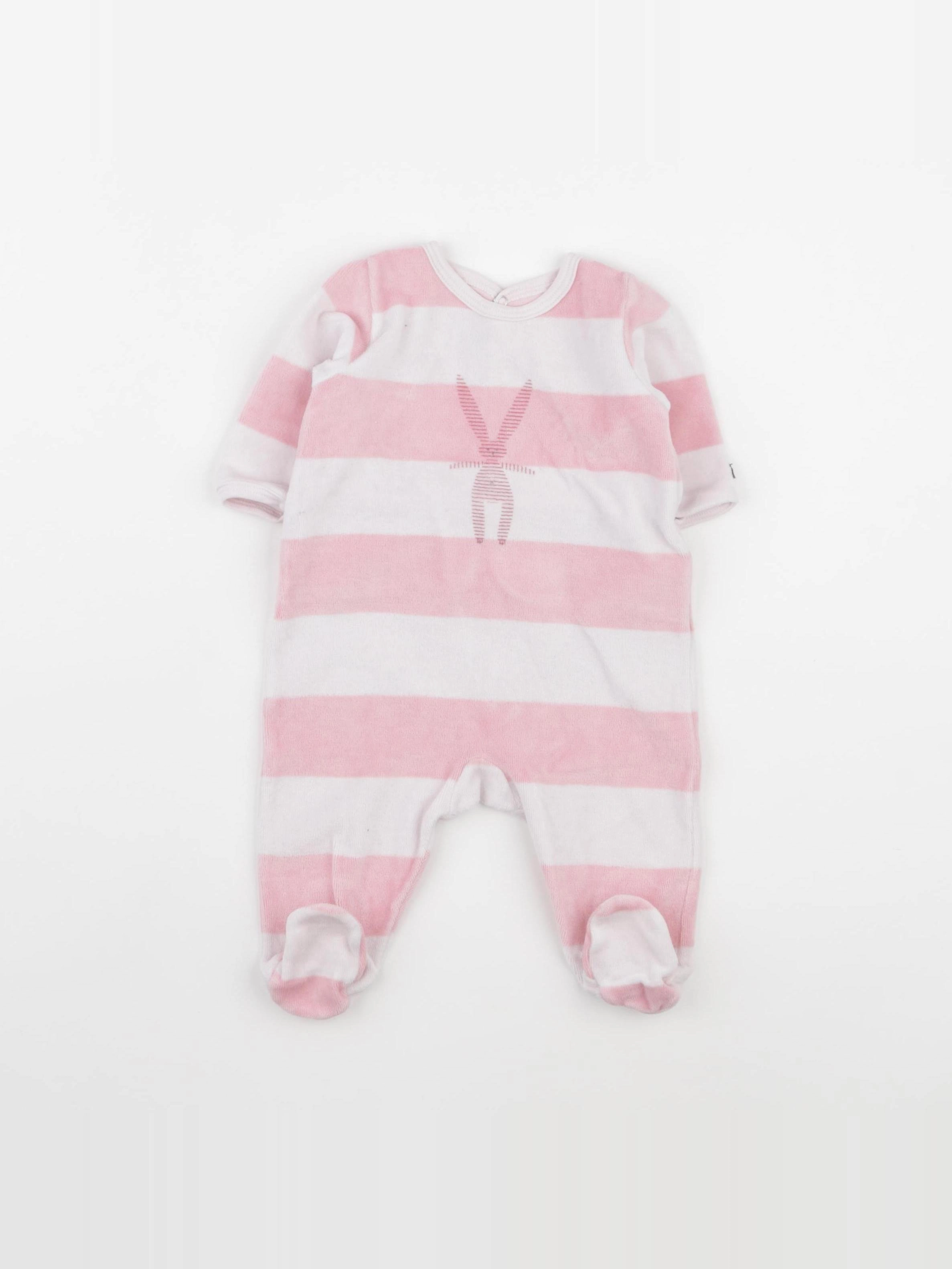 Monoprix - pyjama velours blanc - 9 mois