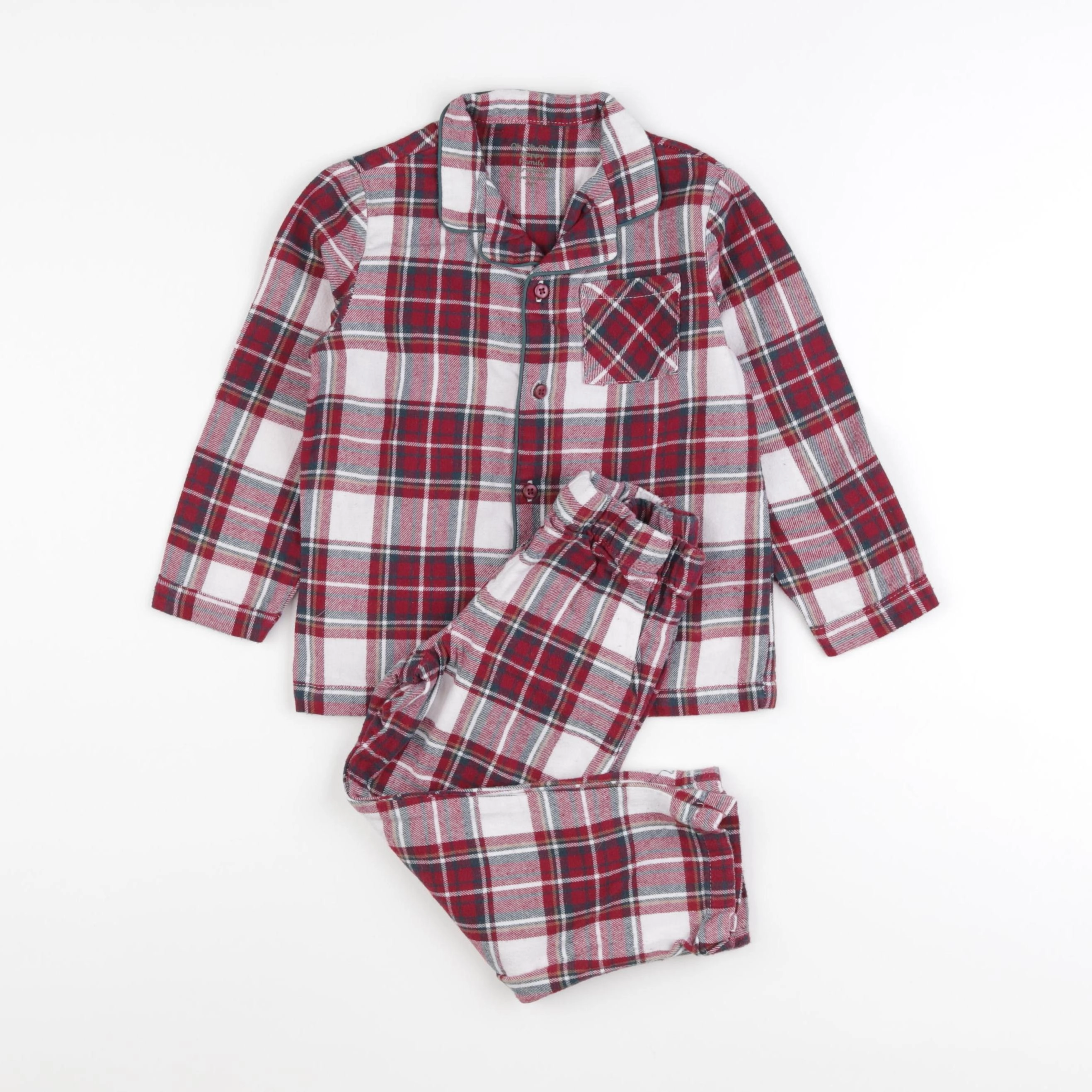 Vertbaudet - pyjama coton rouge - 4 ans