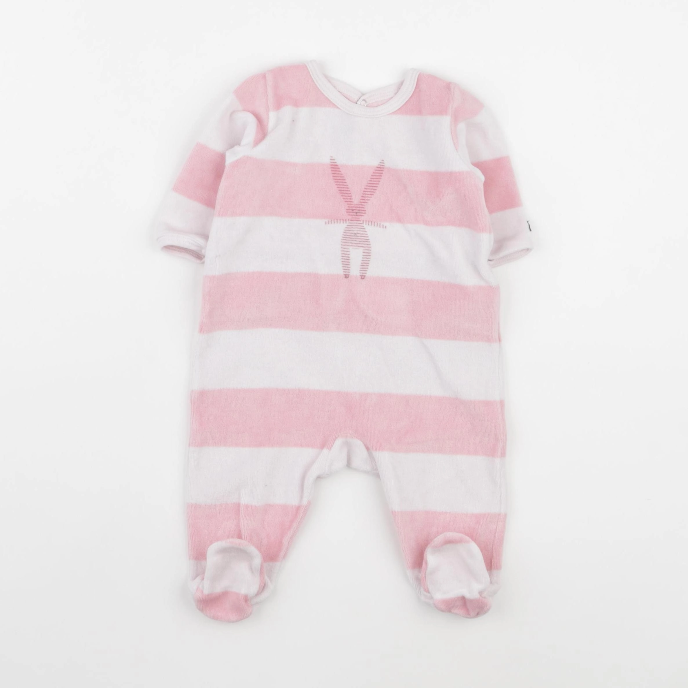 Petit Bateau - pyjama velours rose - 3 mois