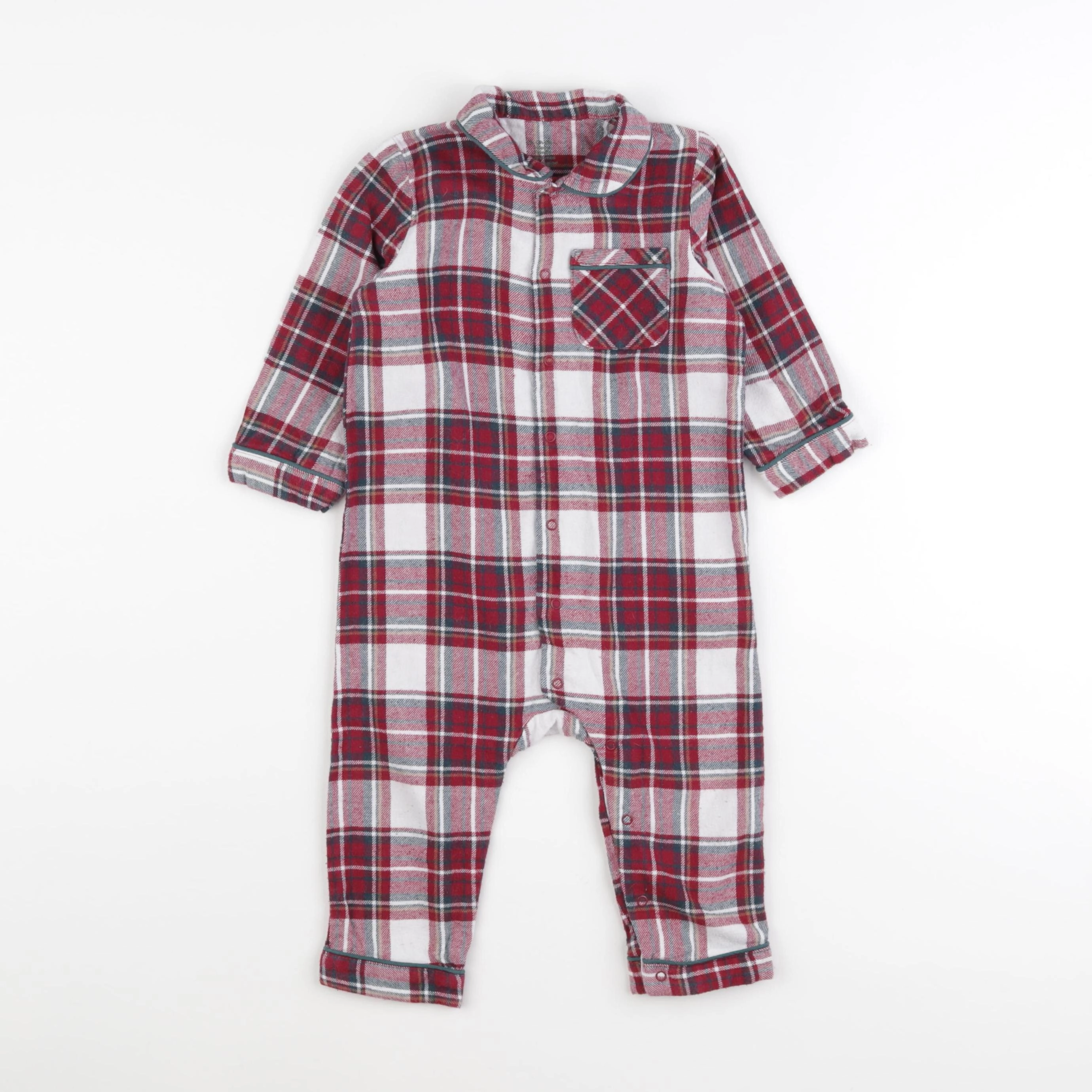 Vertbaudet - pyjama coton rouge - 18 mois