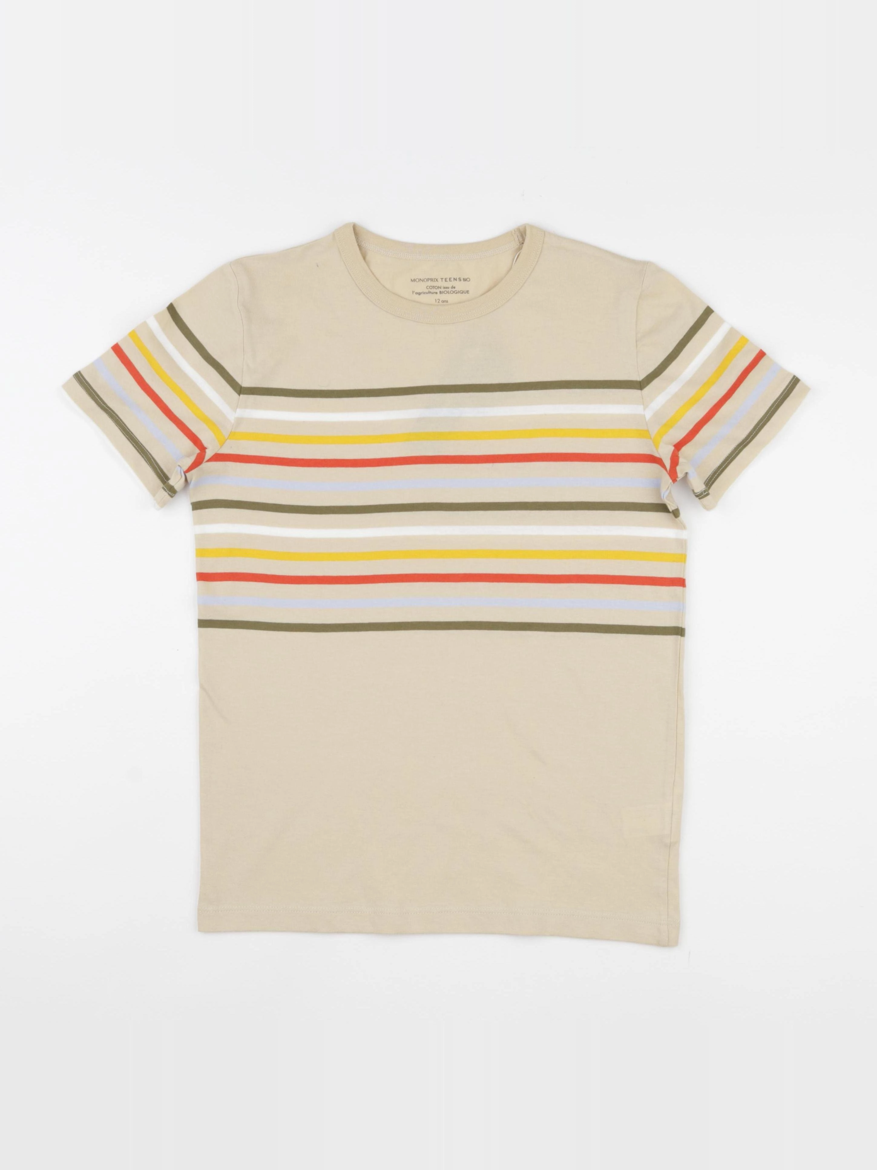 Monoprix - tee-shirt beige - 12 ans