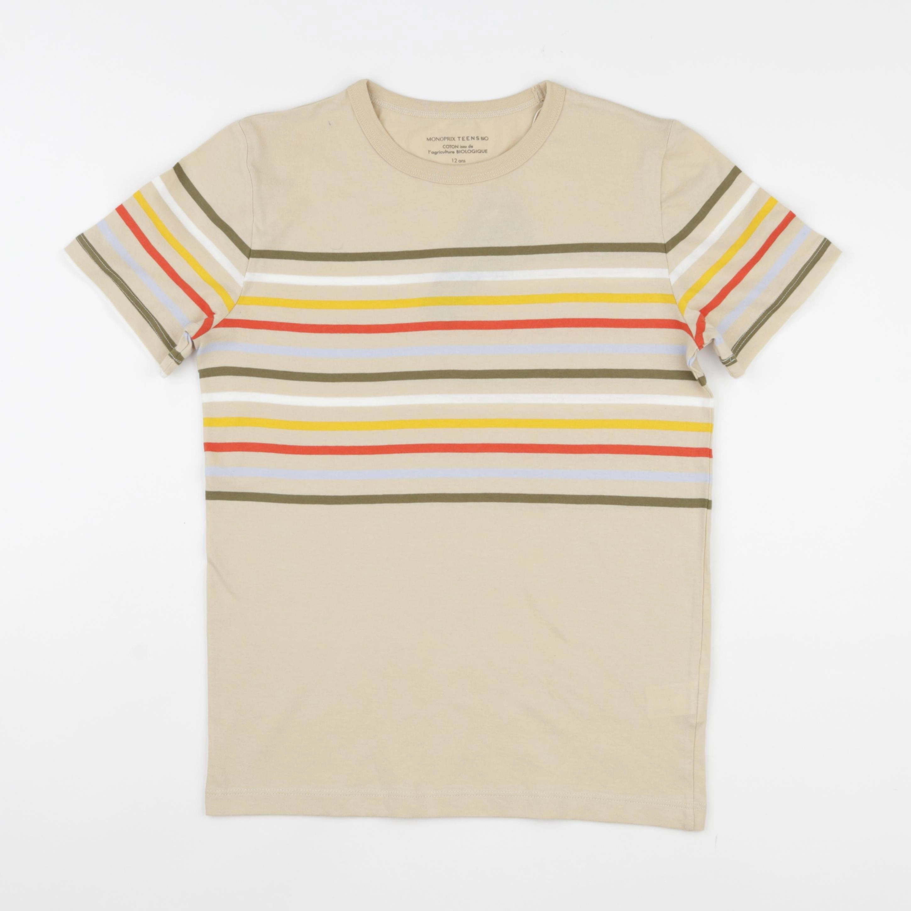 Monoprix - tee-shirt beige - 12 ans