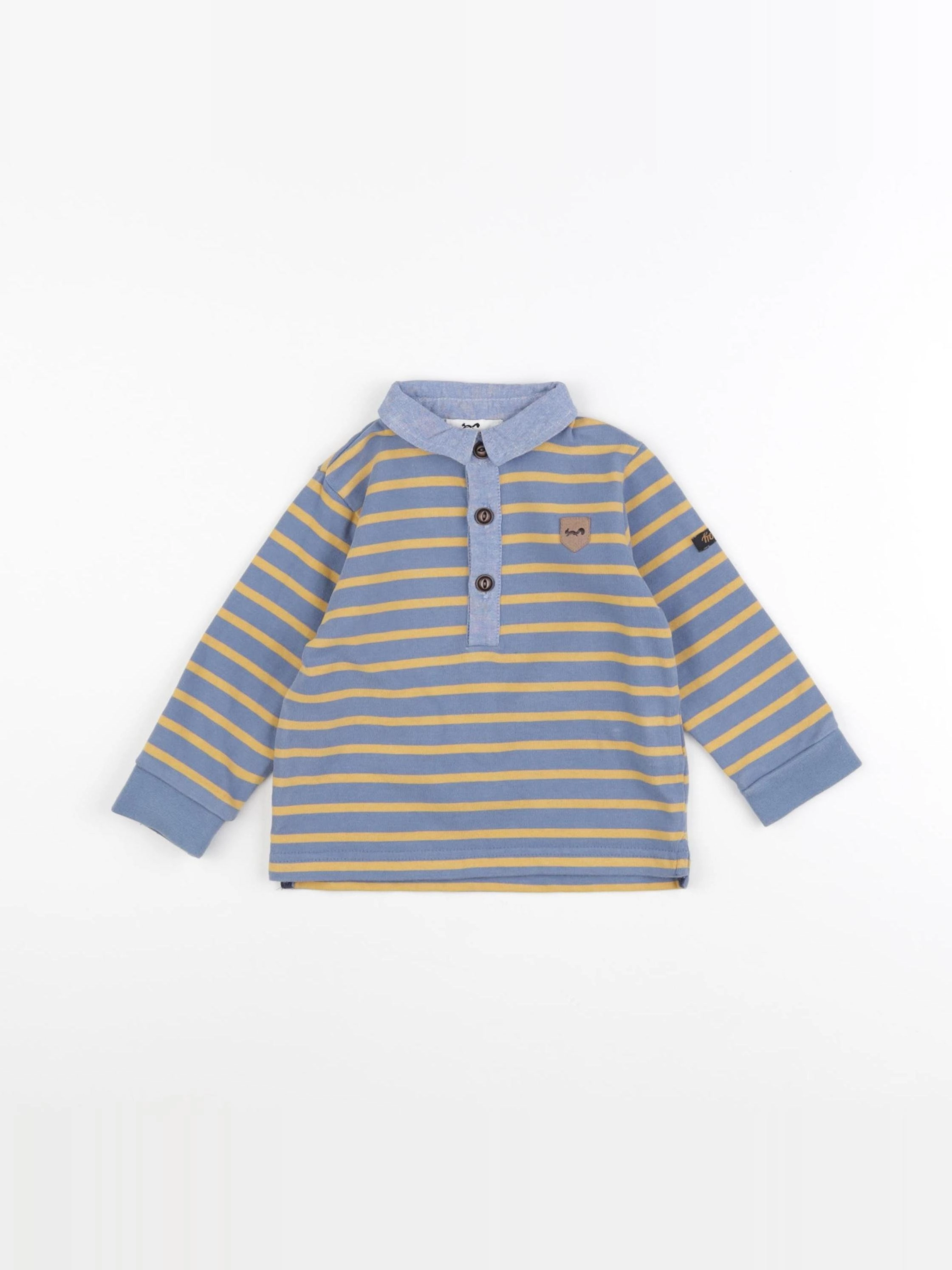 Cyrillus - tee-shirt bleu, orange - 9 mois