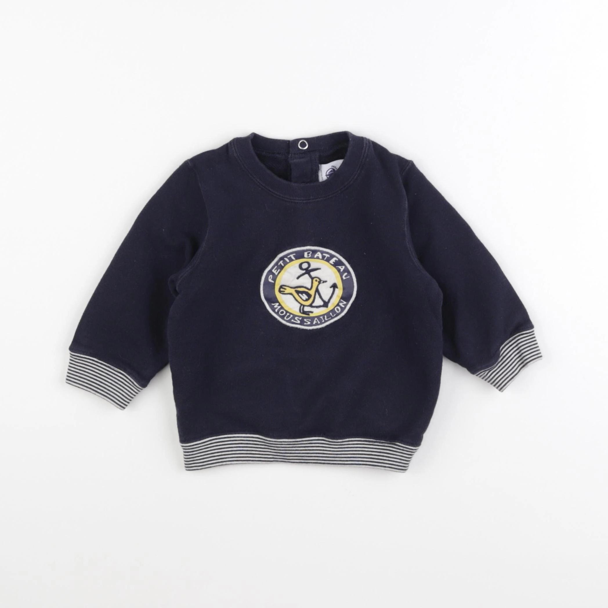 Petit Bateau - sweat bleu - 12 mois
