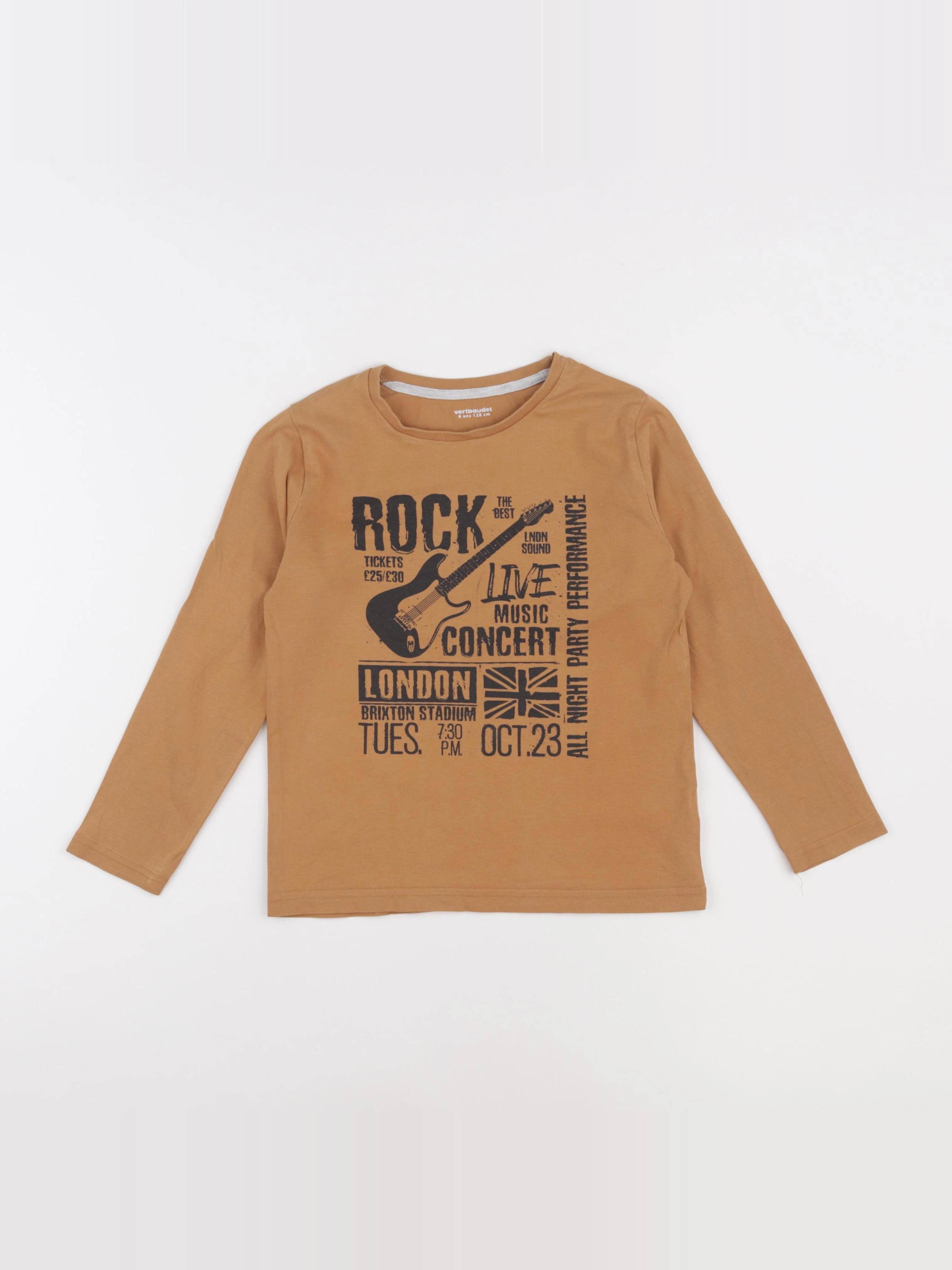 Vertbaudet - tee-shirt marron - 8 ans