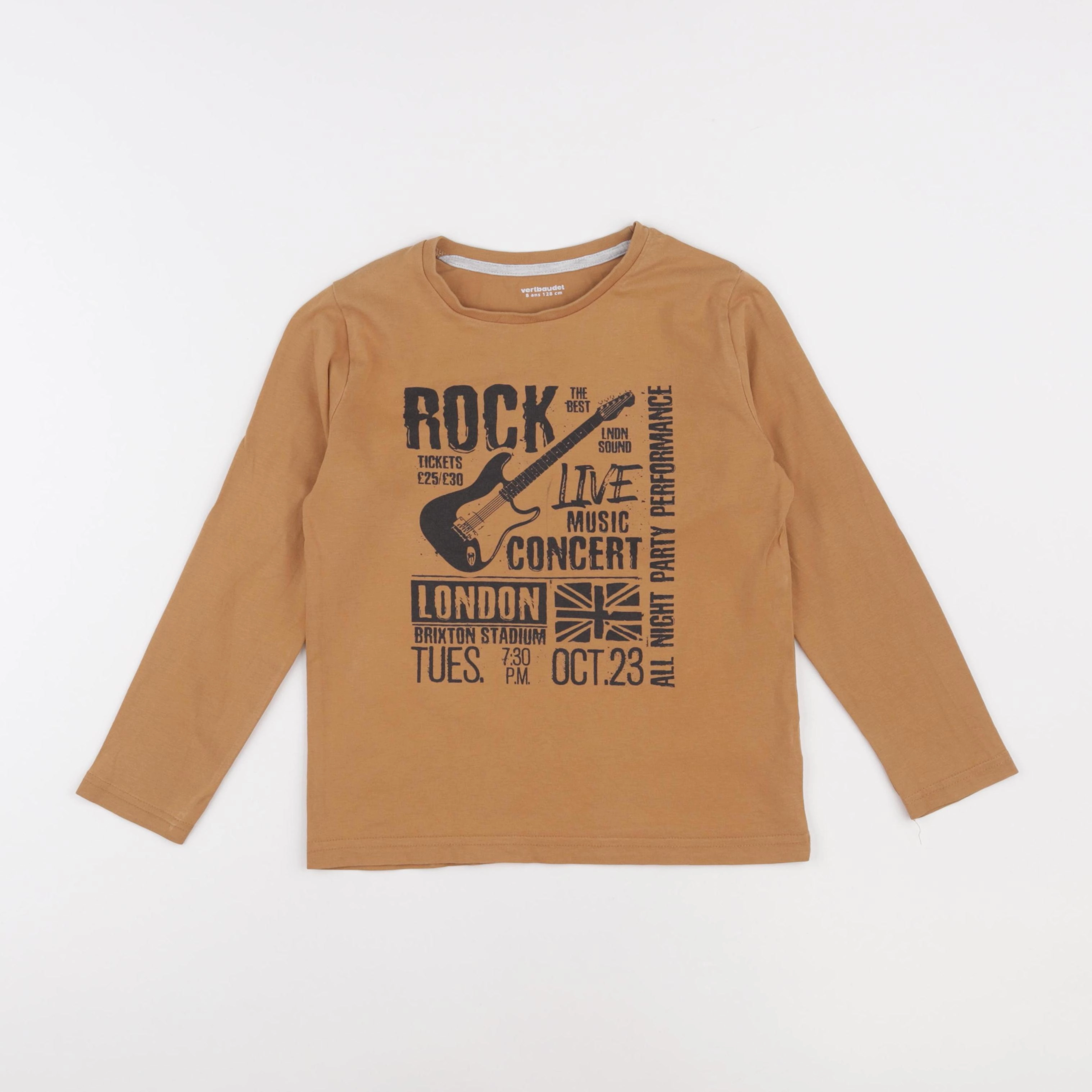 Vertbaudet - tee-shirt marron - 8 ans