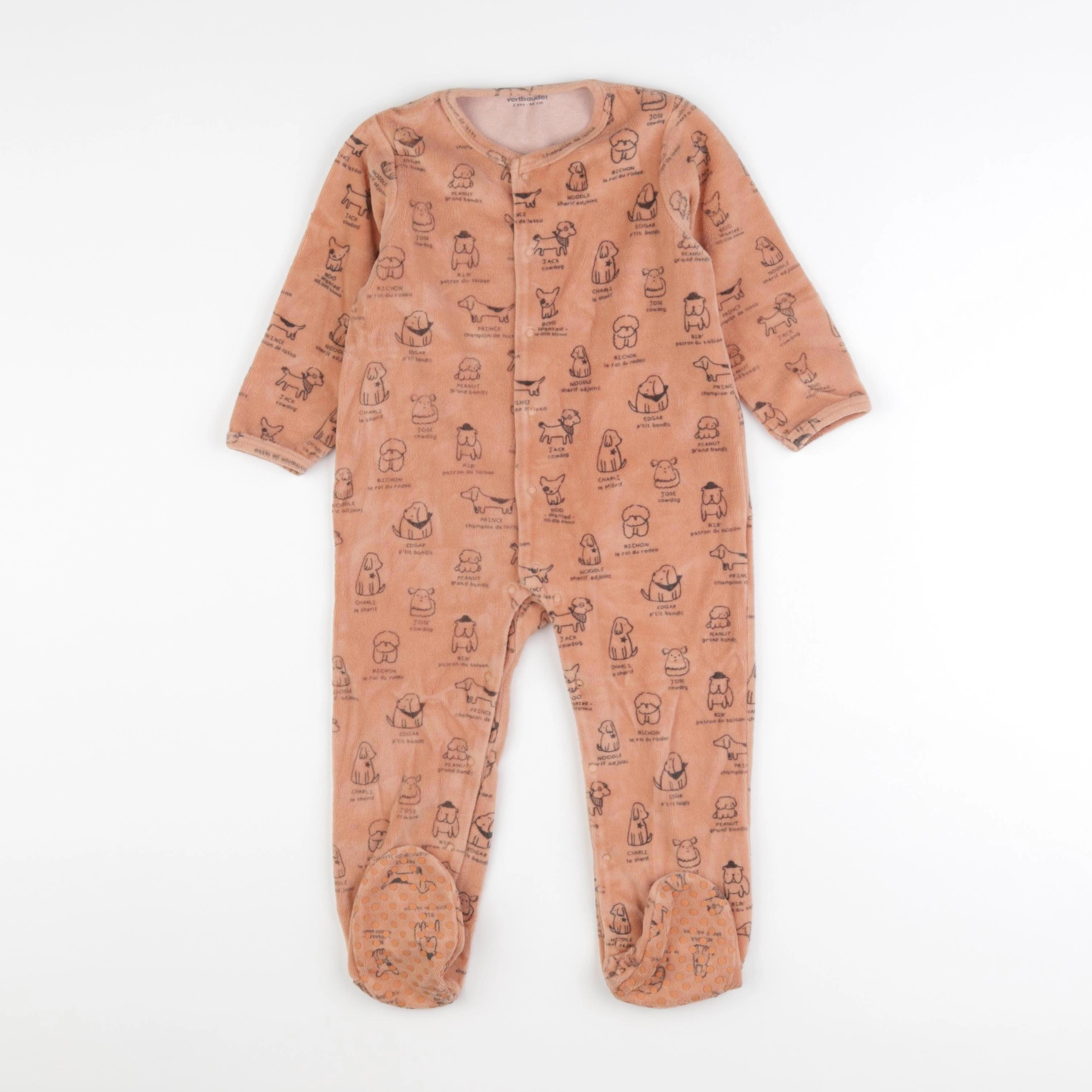 Vertbaudet - pyjama velours marron - 2 ans