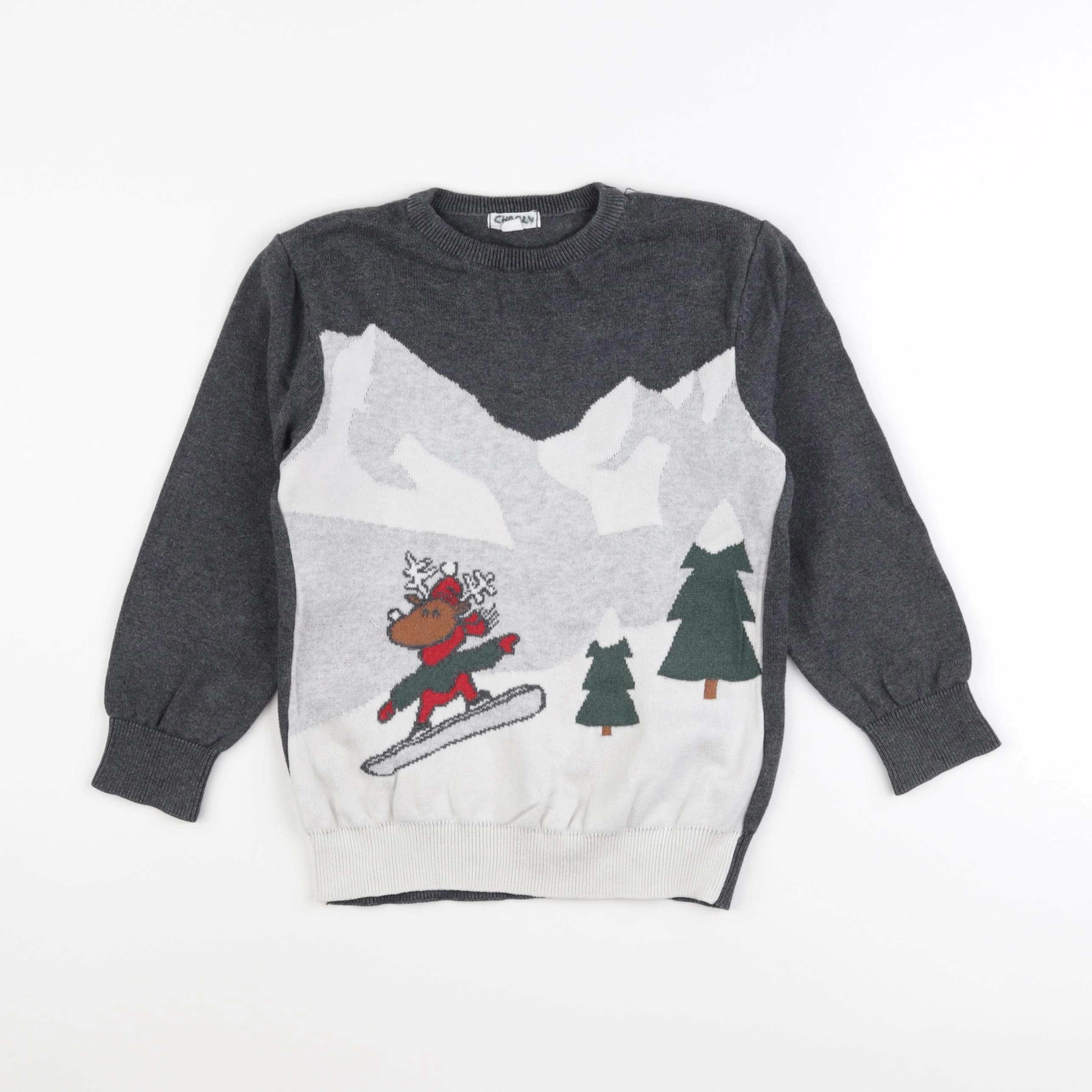 Vertbaudet - pull gris - 6 ans