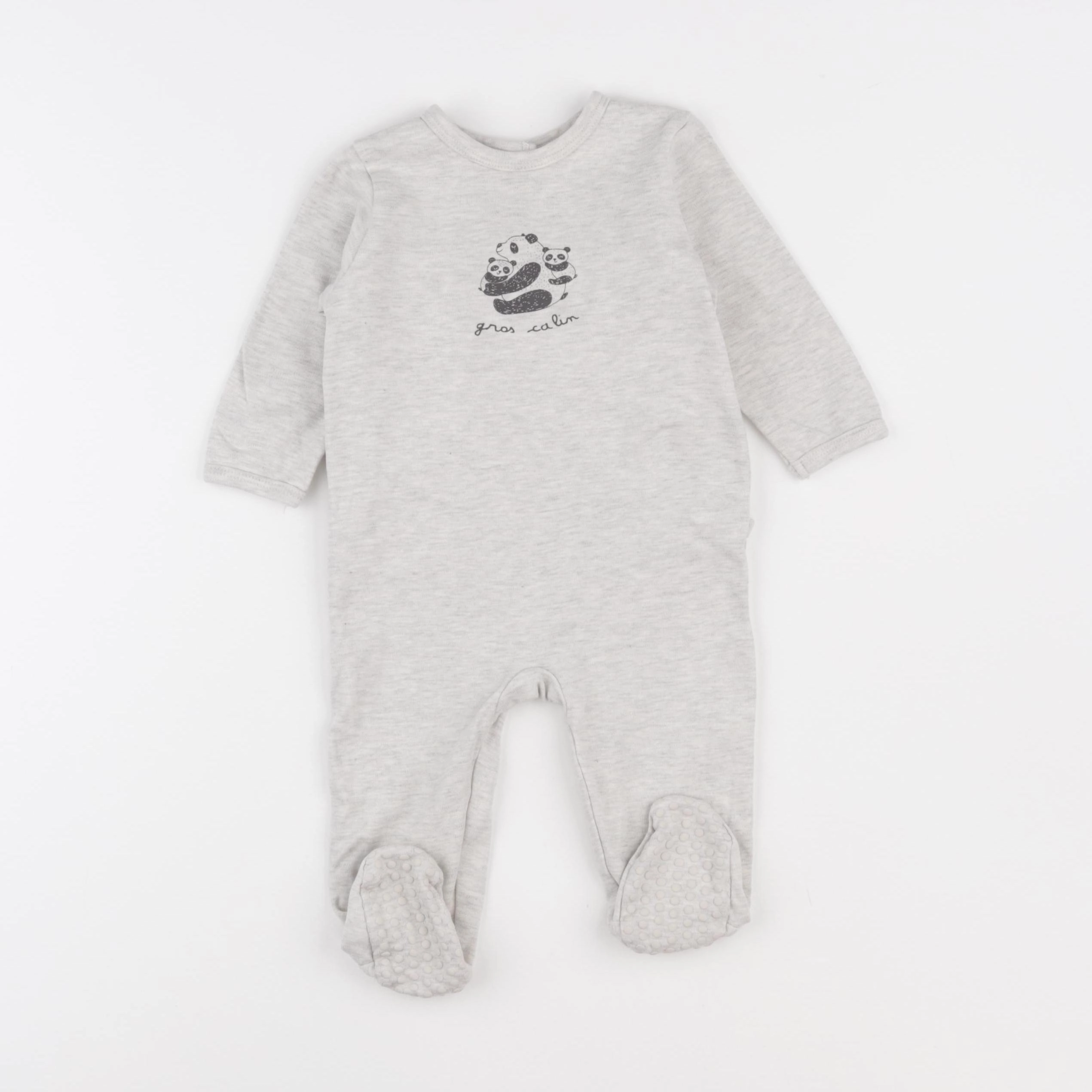 Vertbaudet - pyjama coton gris - 9 mois