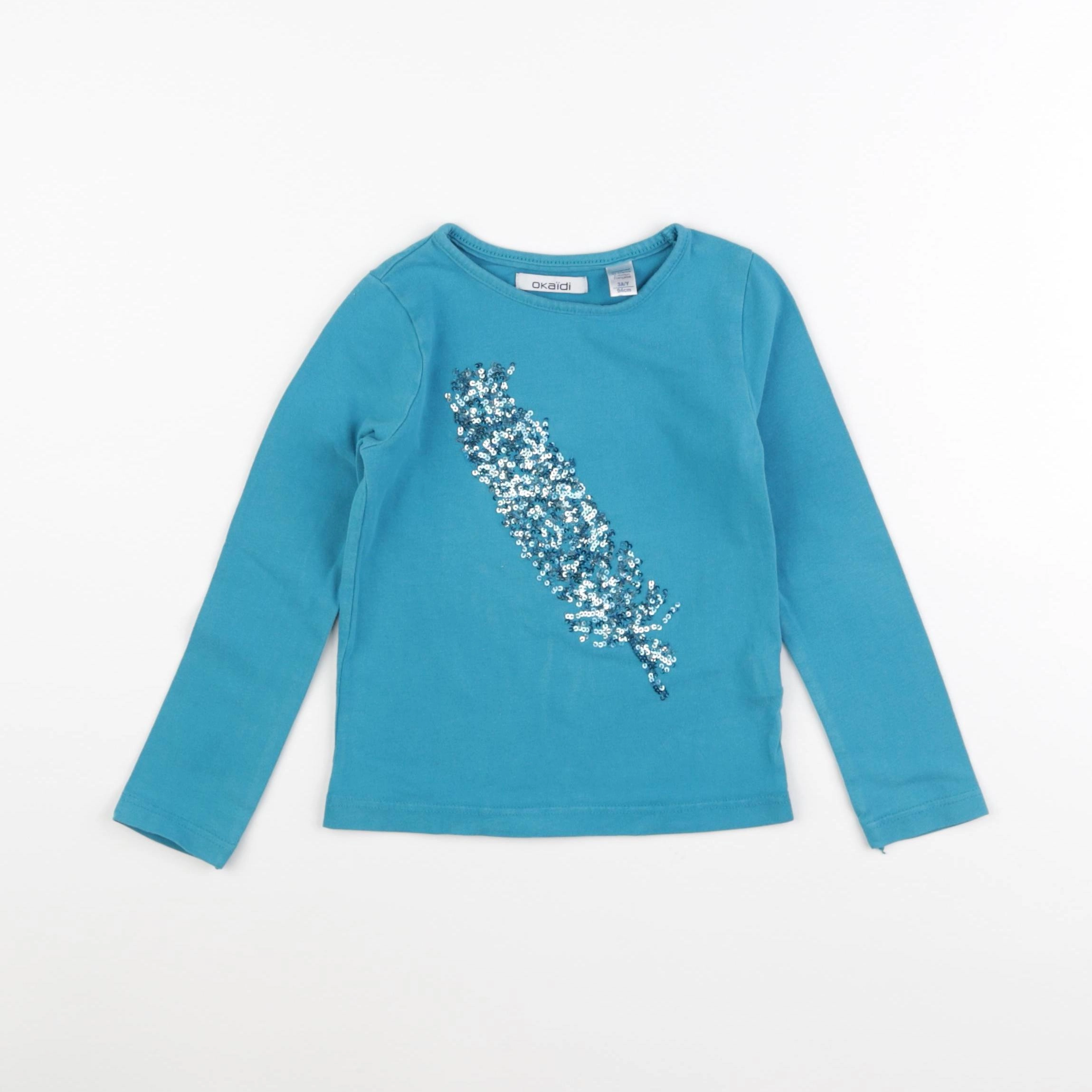 Okaidi - tee-shirt bleu - 3 ans