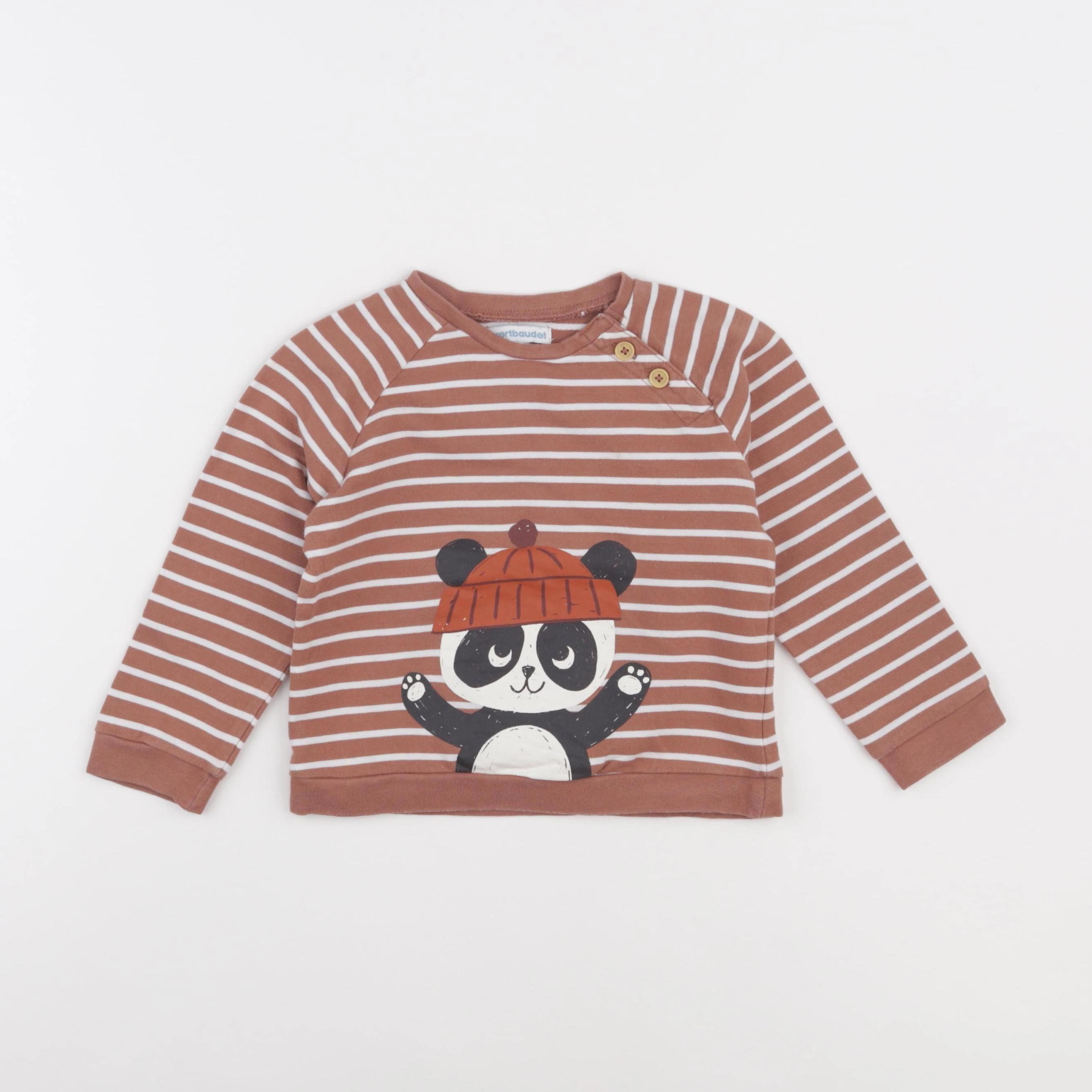 Vertbaudet - sweat marron - 36 mois