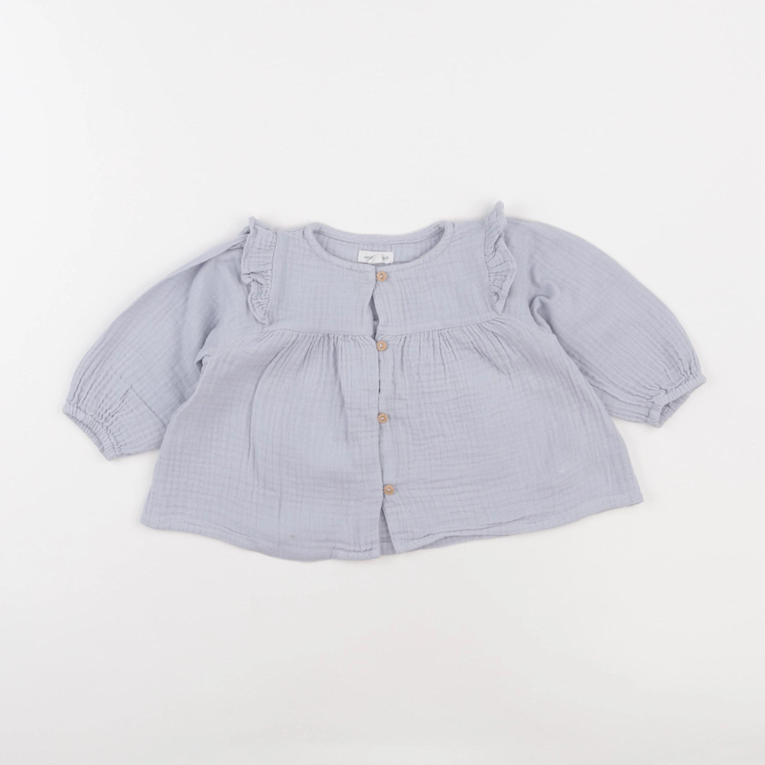 Vertbaudet - blouse bleu - 9 mois