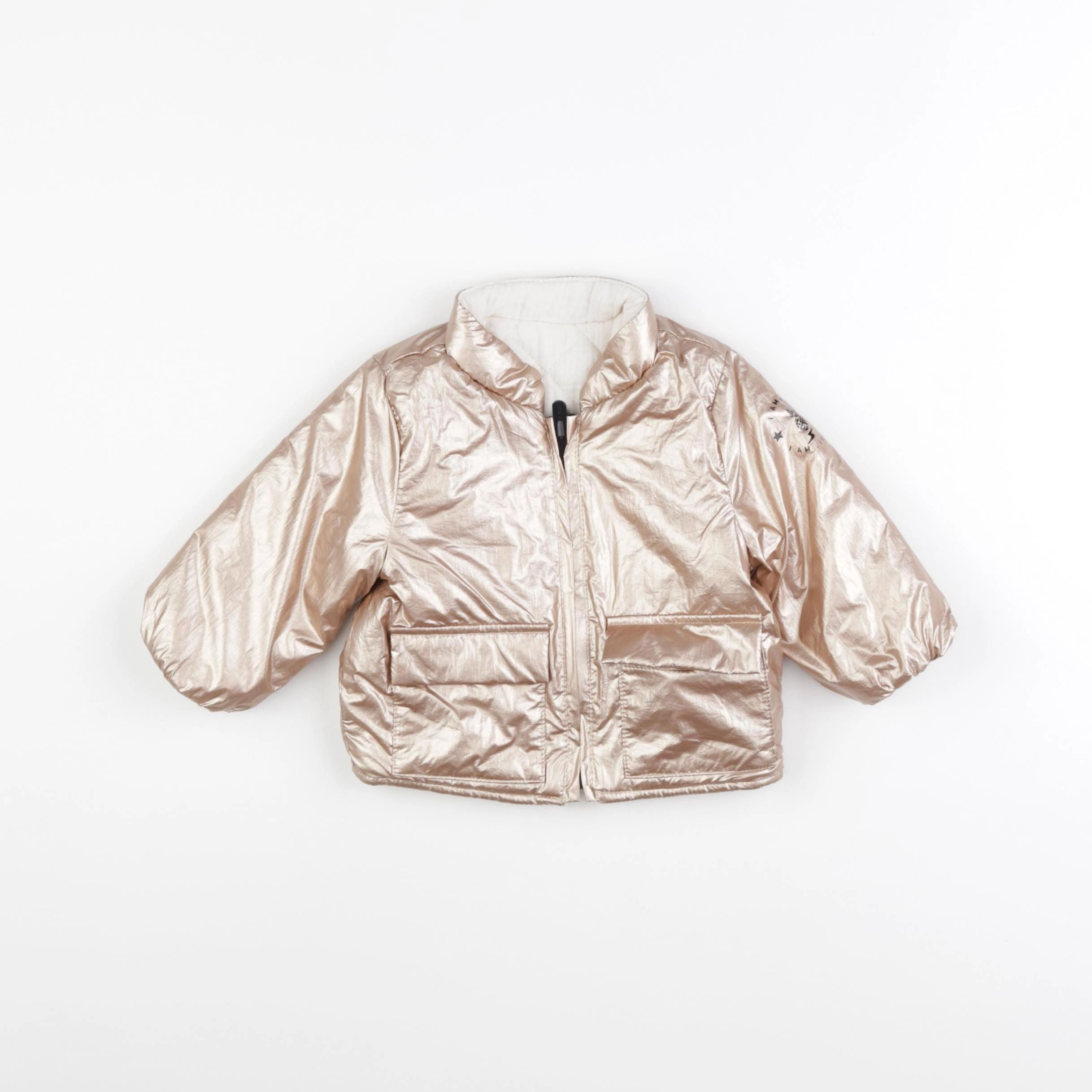 IKKS - veste réversible beige, or - 6 mois