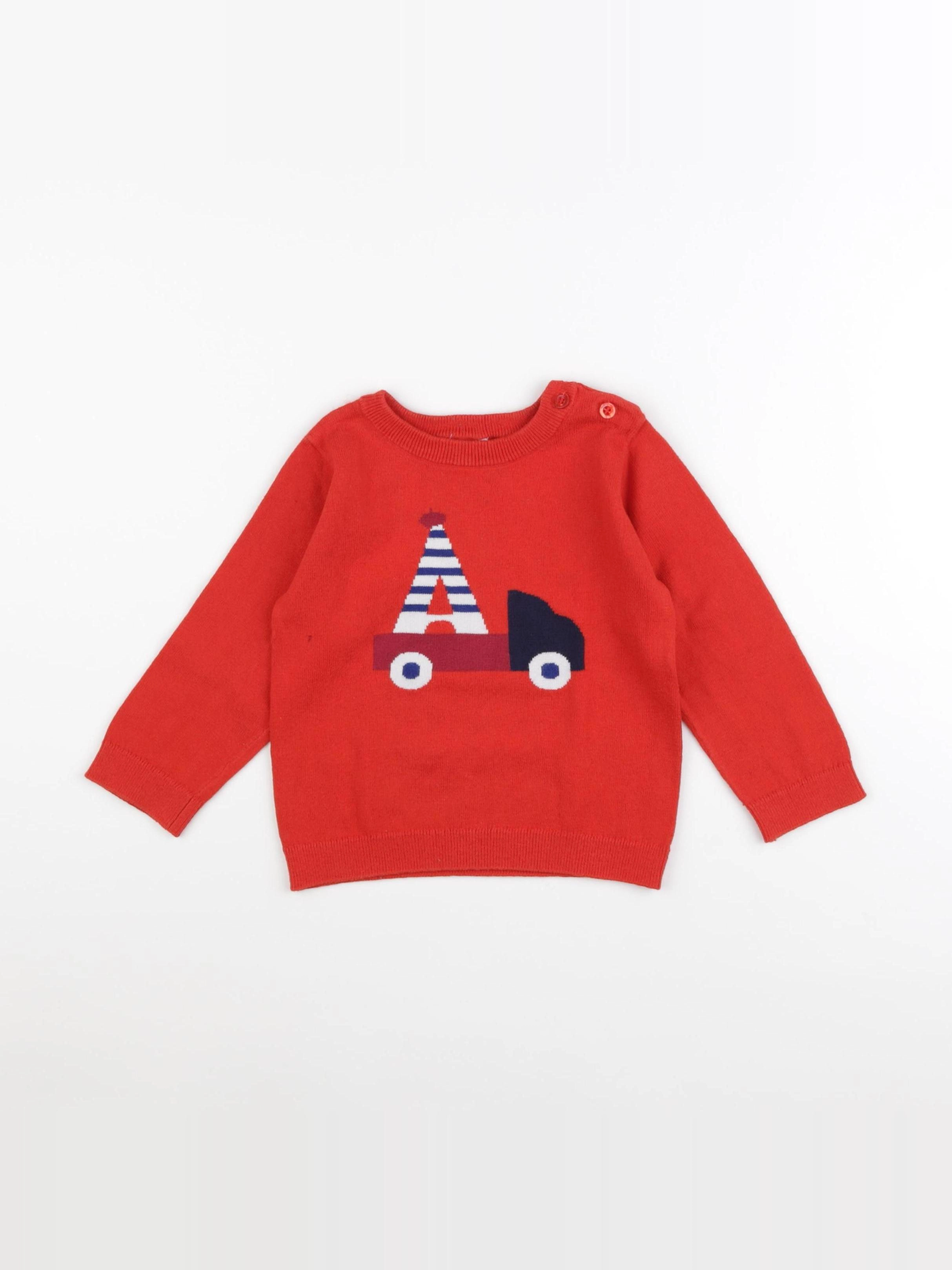 Jacadi - pull rouge - 24 mois