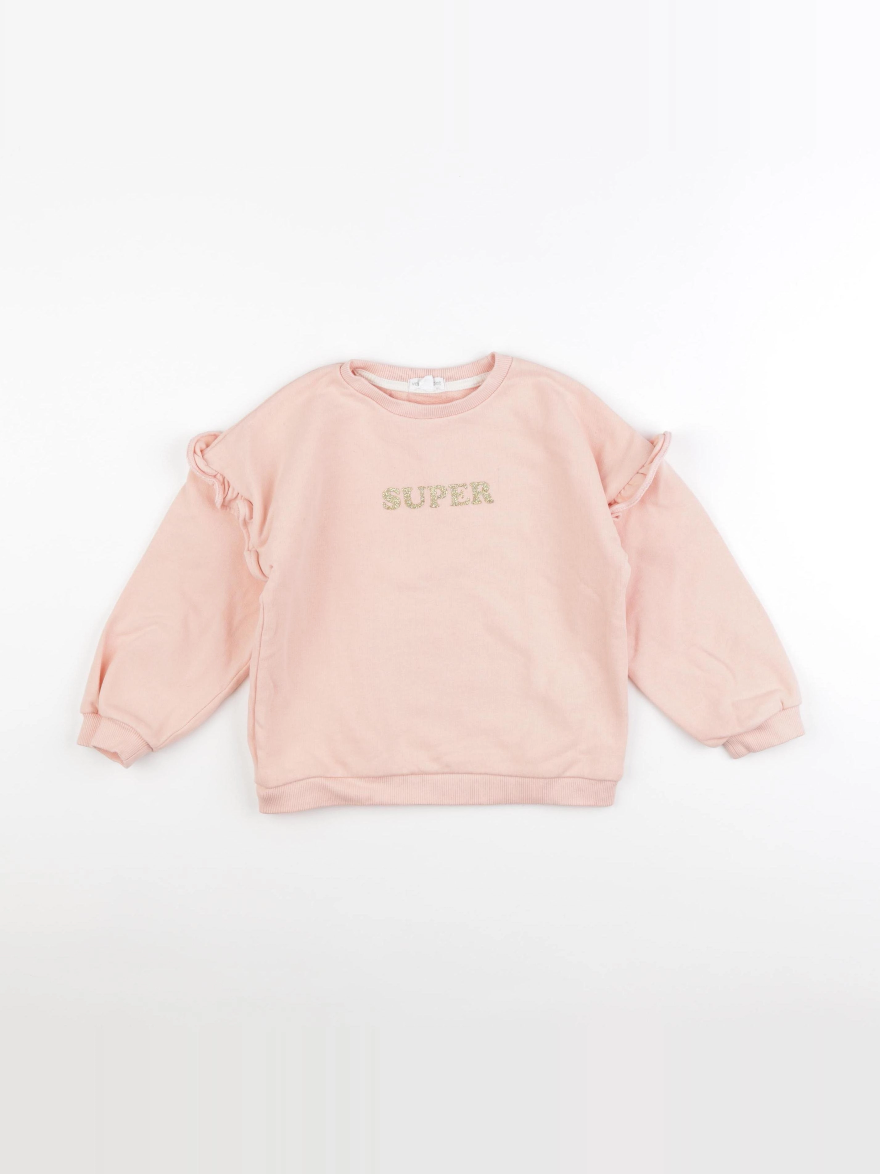 Vertbaudet - sweat rose - 6 ans
