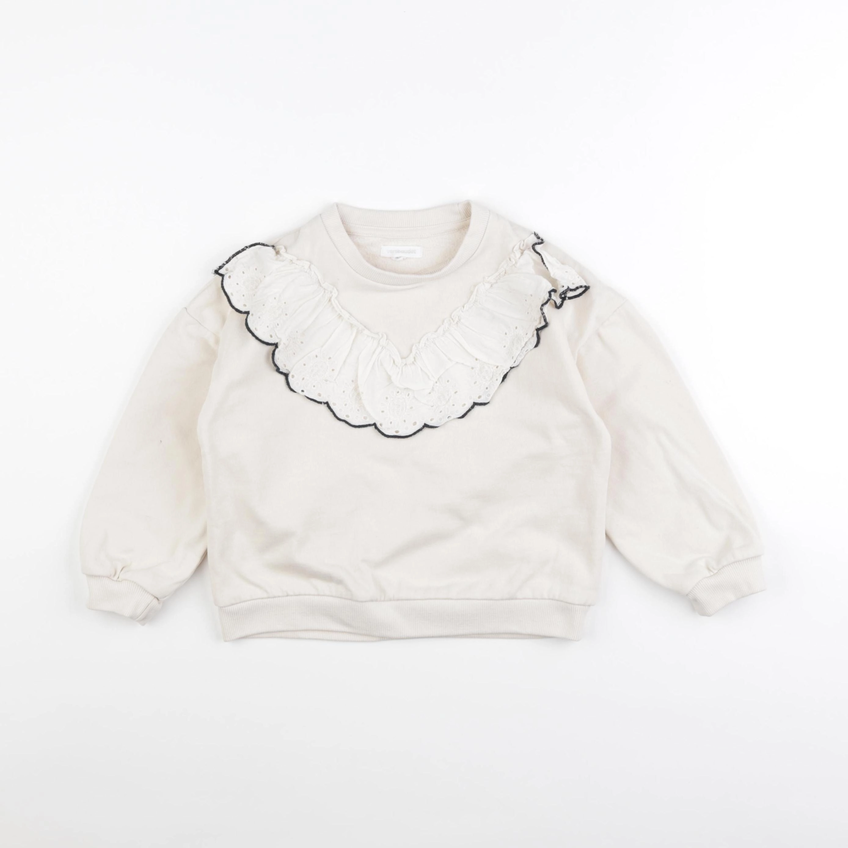 Vertbaudet - sweat blanc - 6 ans