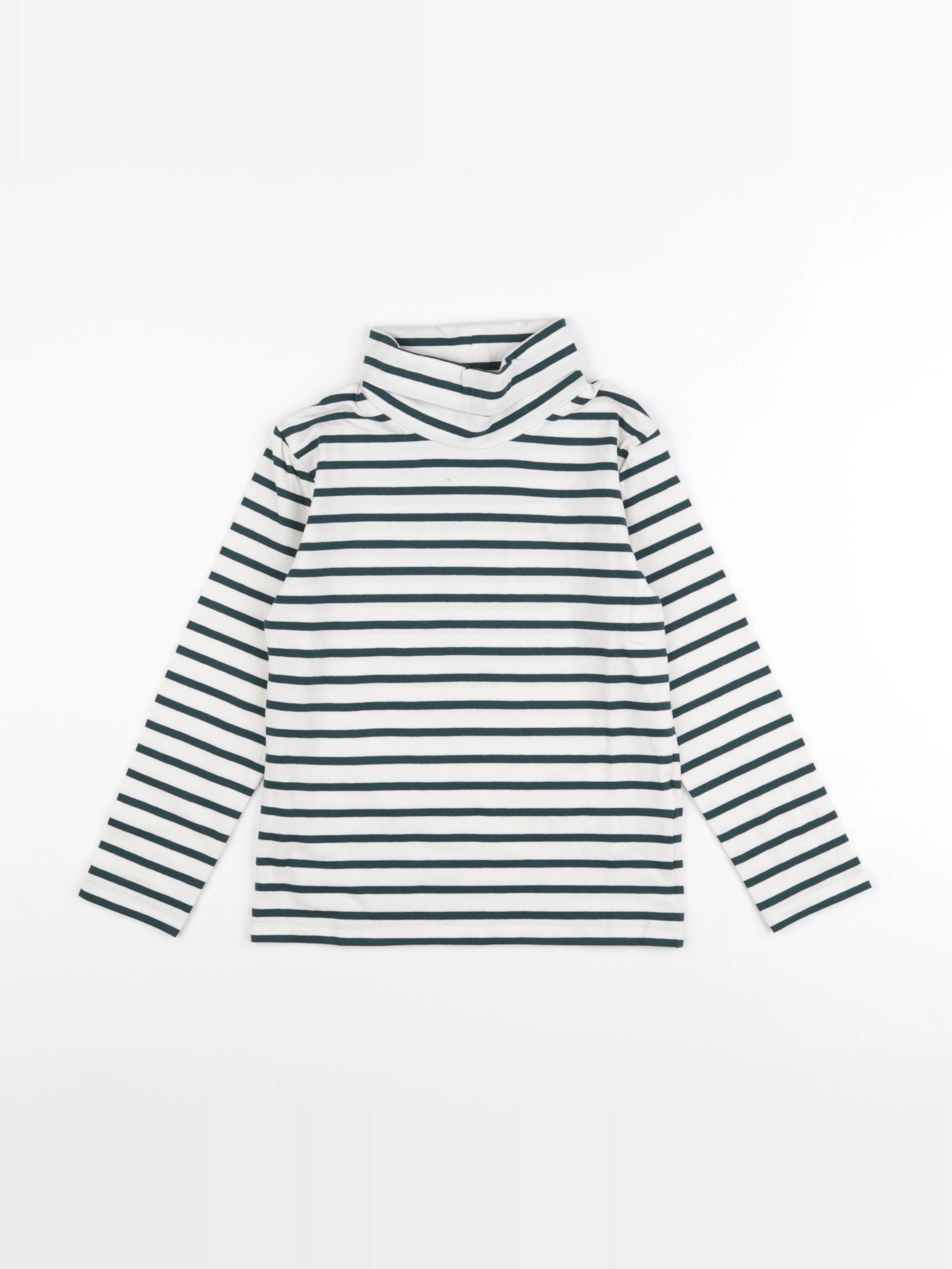 Vertbaudet - sous-pull blanc, vert - 6 ans
