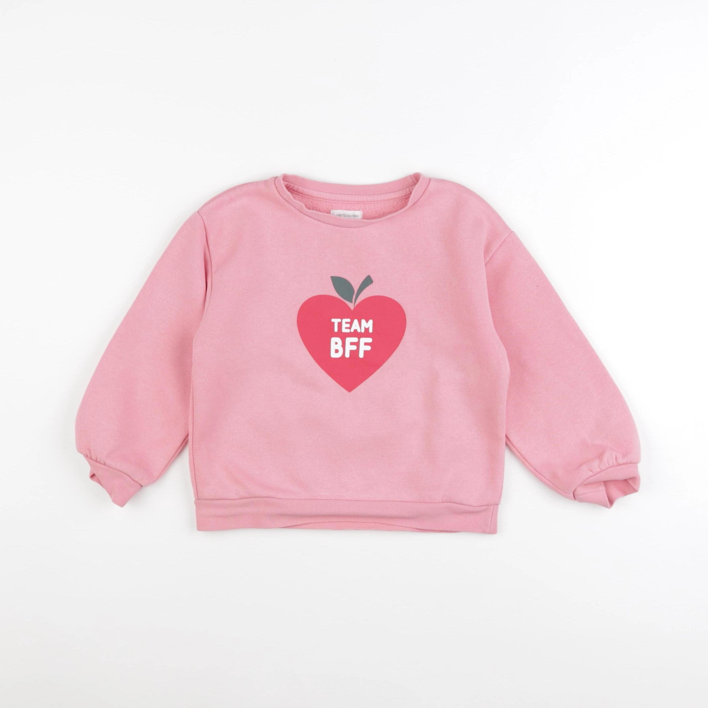 Vertbaudet - sweat rose - 6 ans