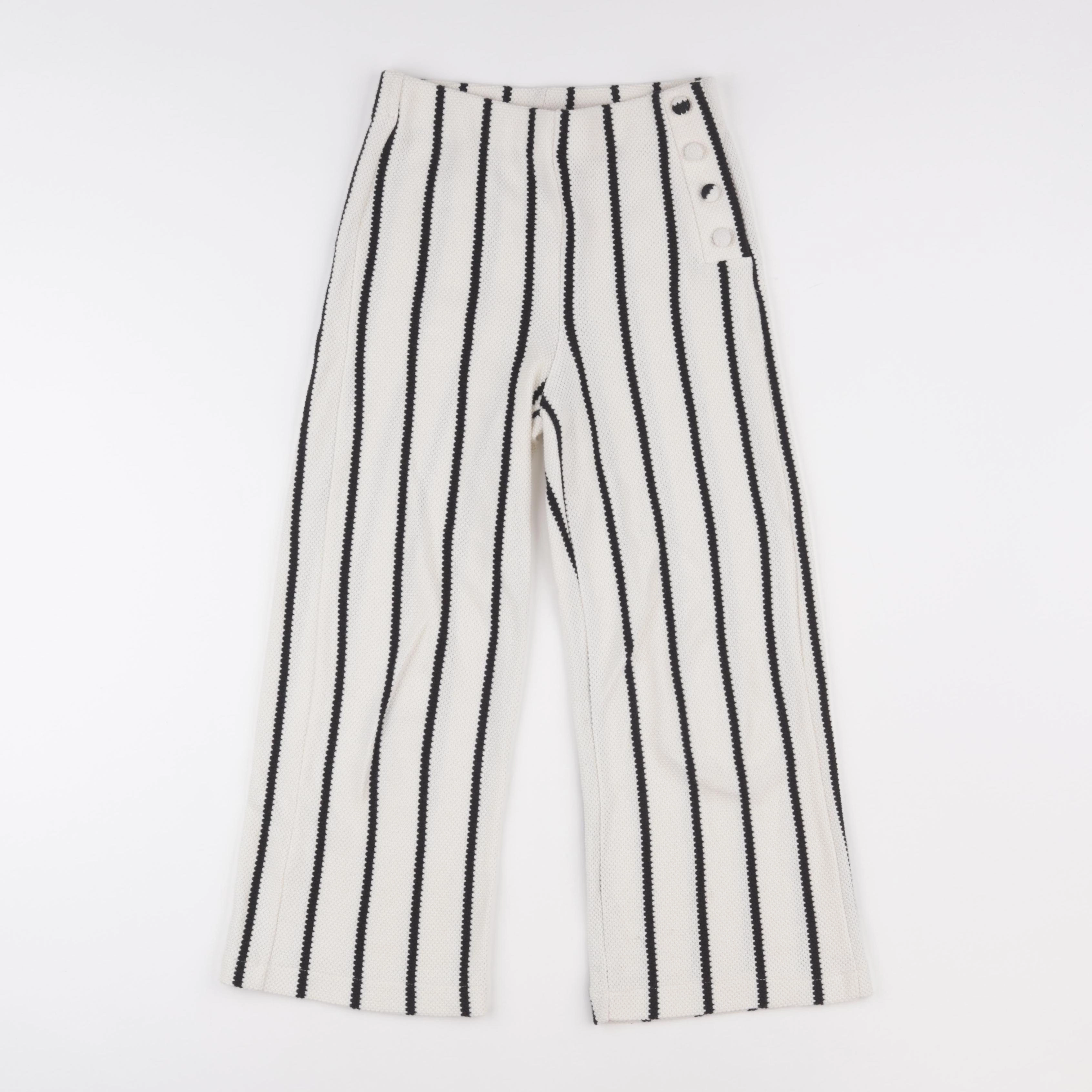 Zara - pantalon blanc, noir - 9 ans