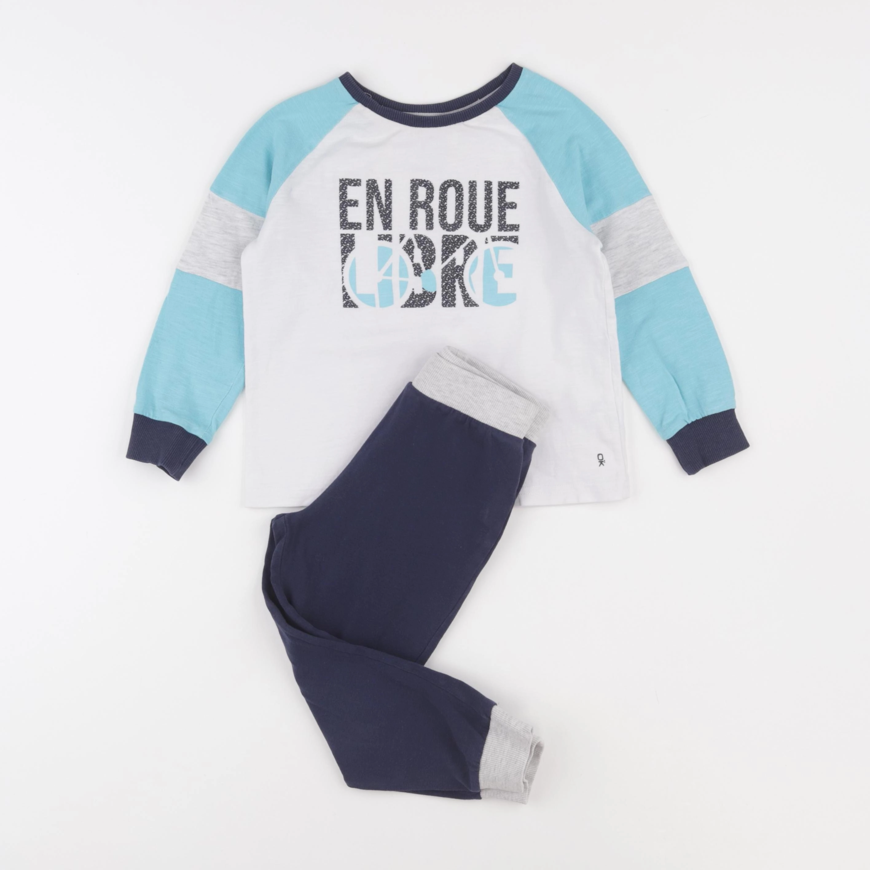 Okaidi - pyjama coton bleu - 3 ans