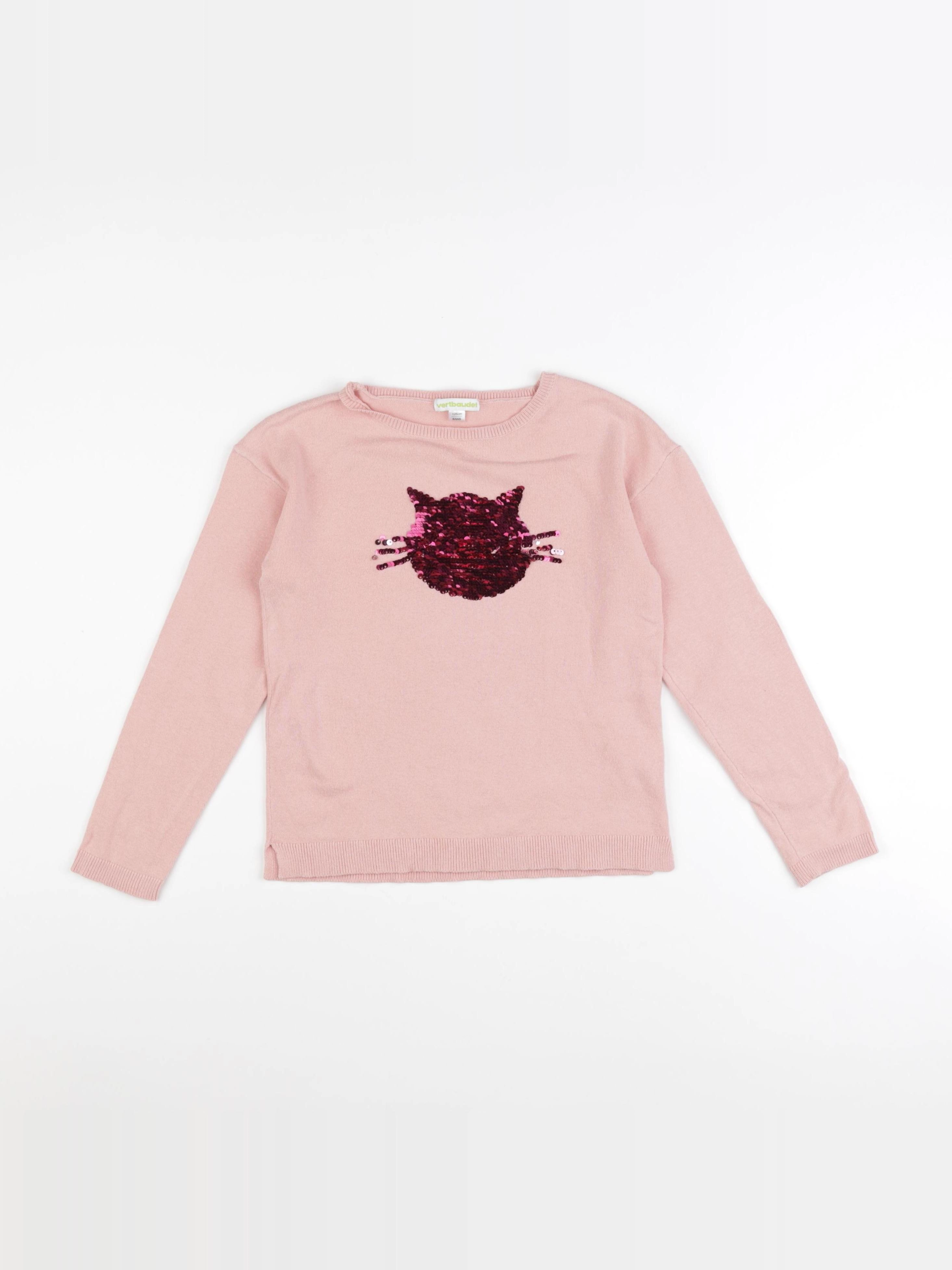 Vertbaudet - pull rose - 8 ans