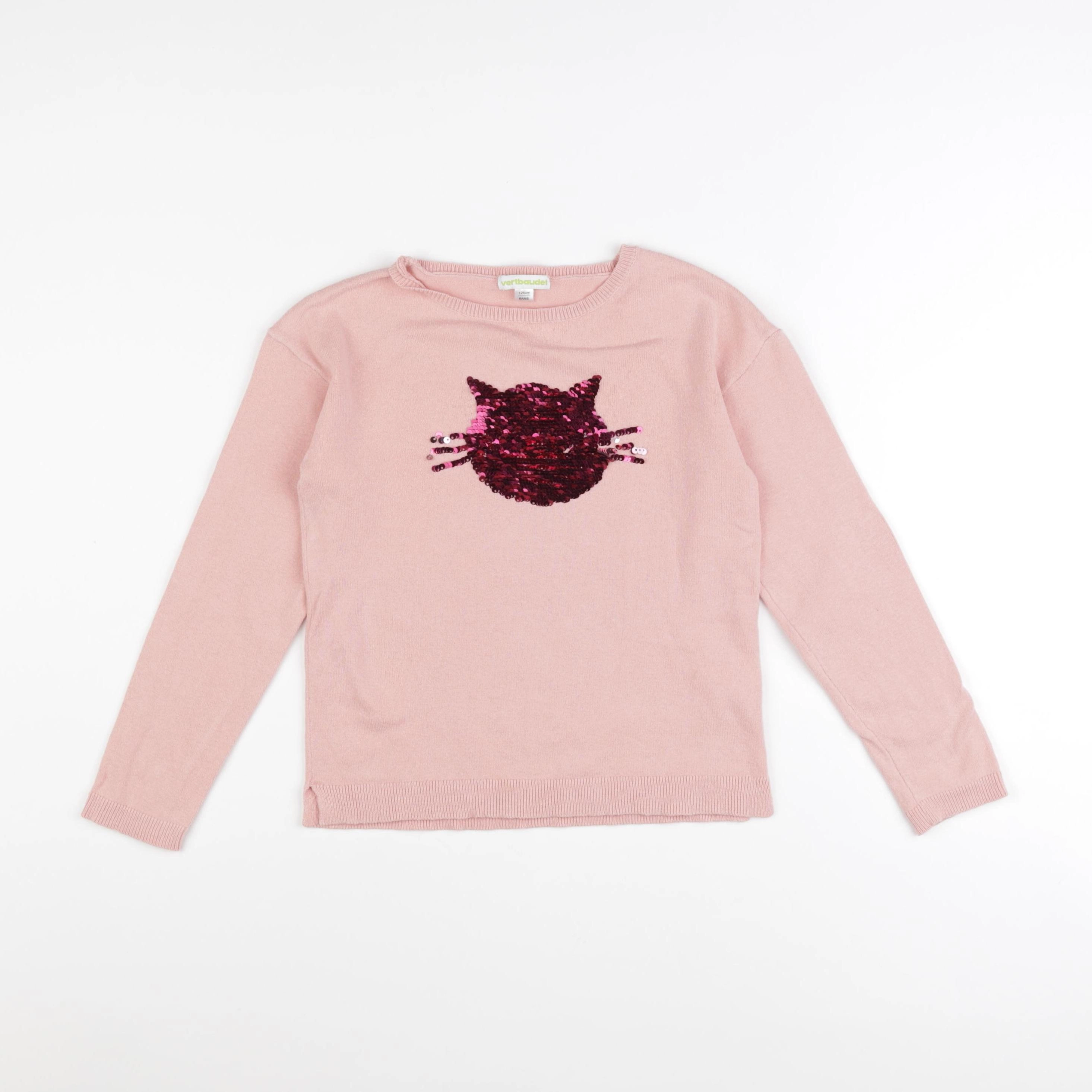 Vertbaudet - pull rose - 8 ans