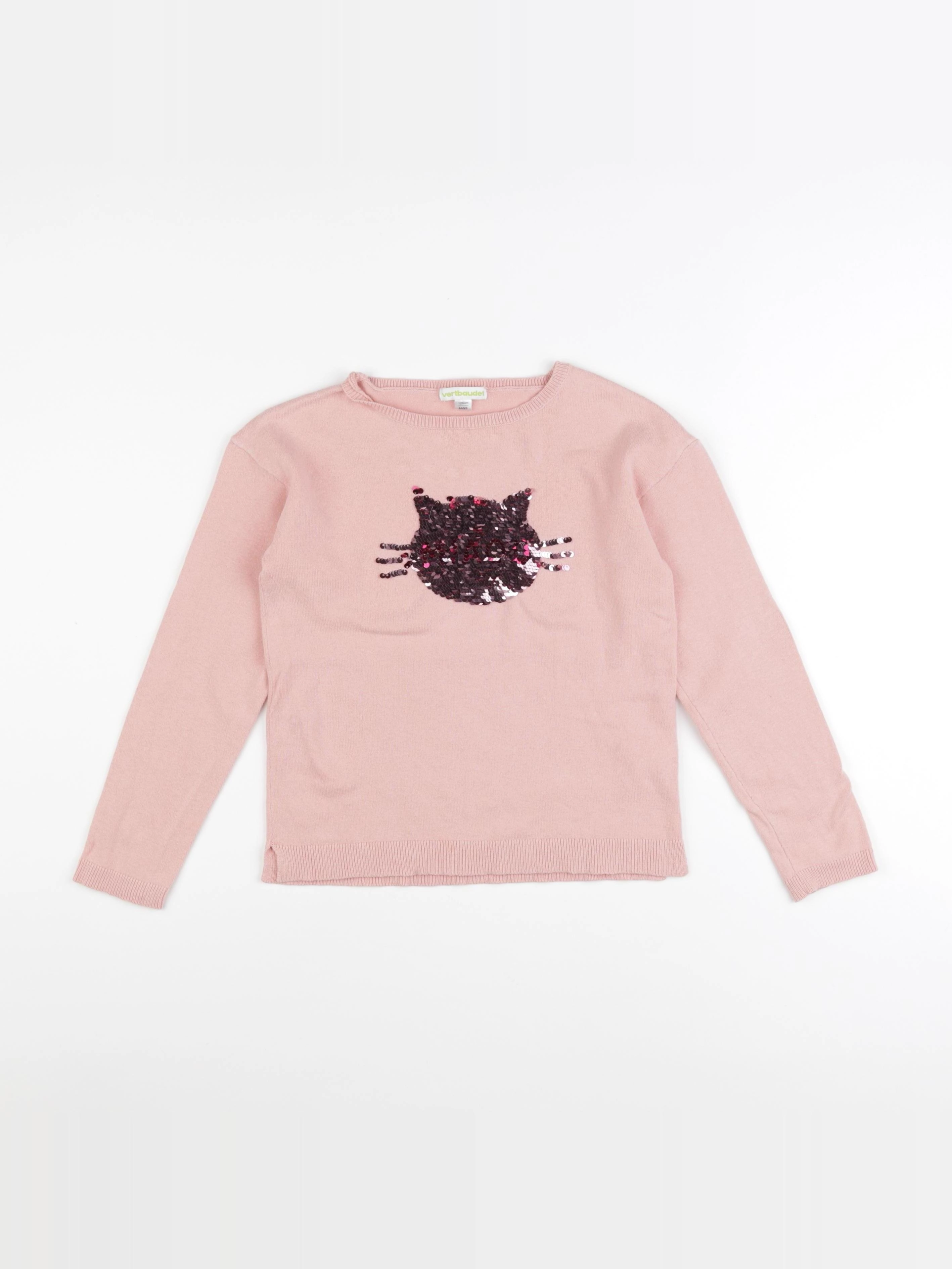 Vertbaudet - pull rose - 8 ans