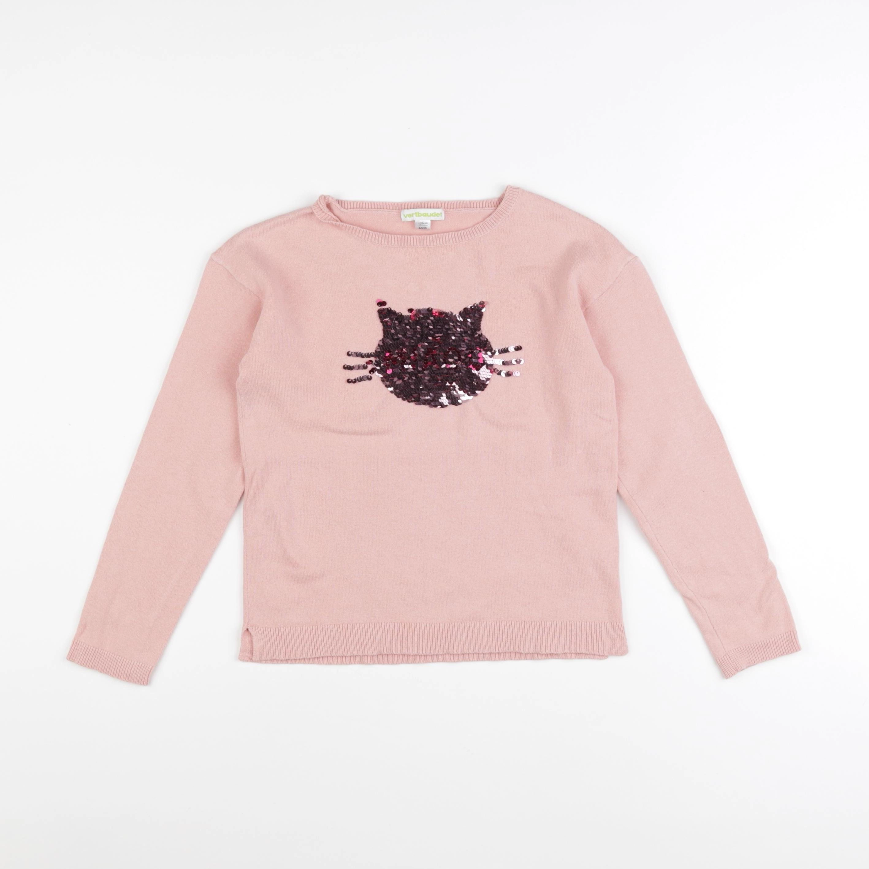 Vertbaudet - pull rose - 8 ans