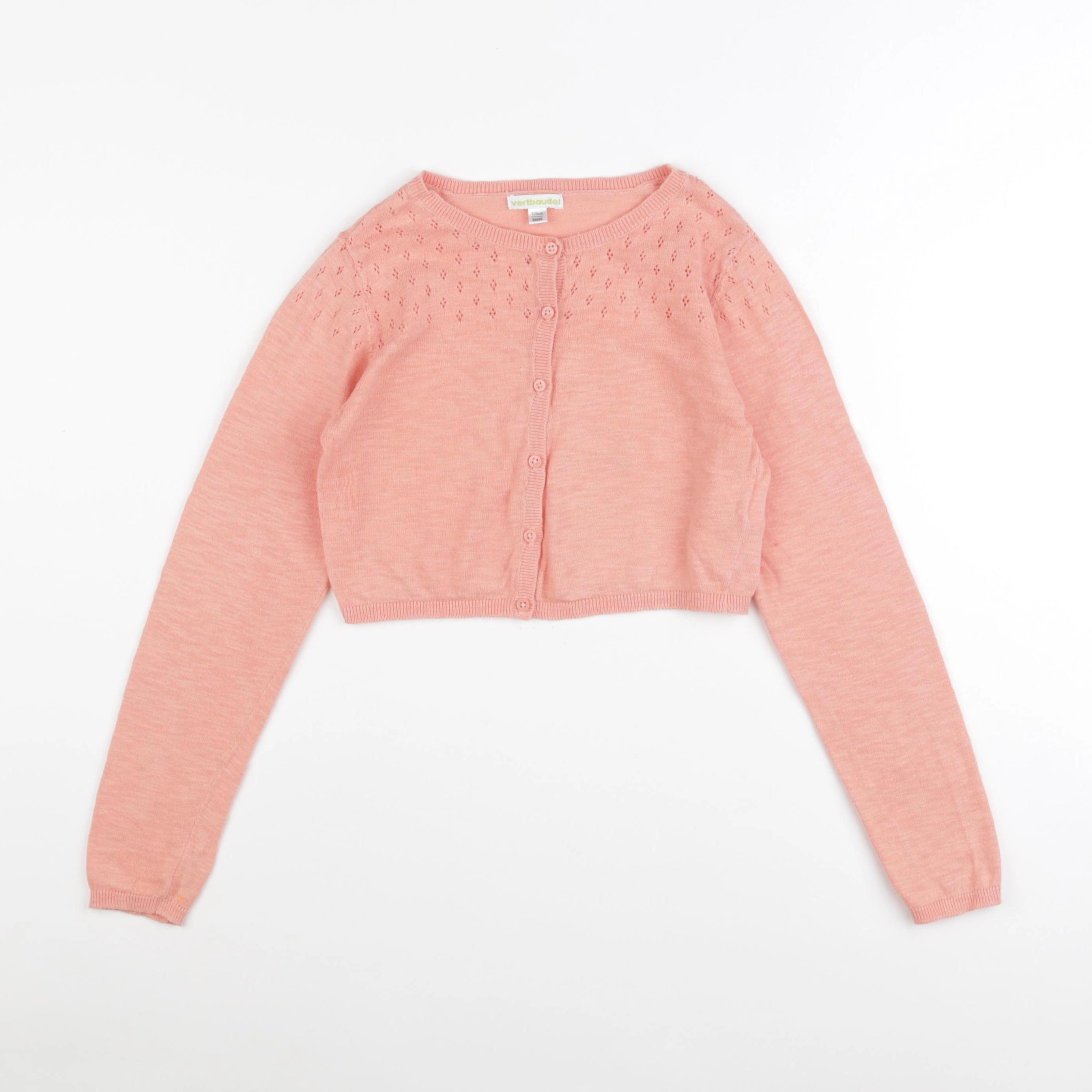 Vertbaudet - gilet rose - 8 ans