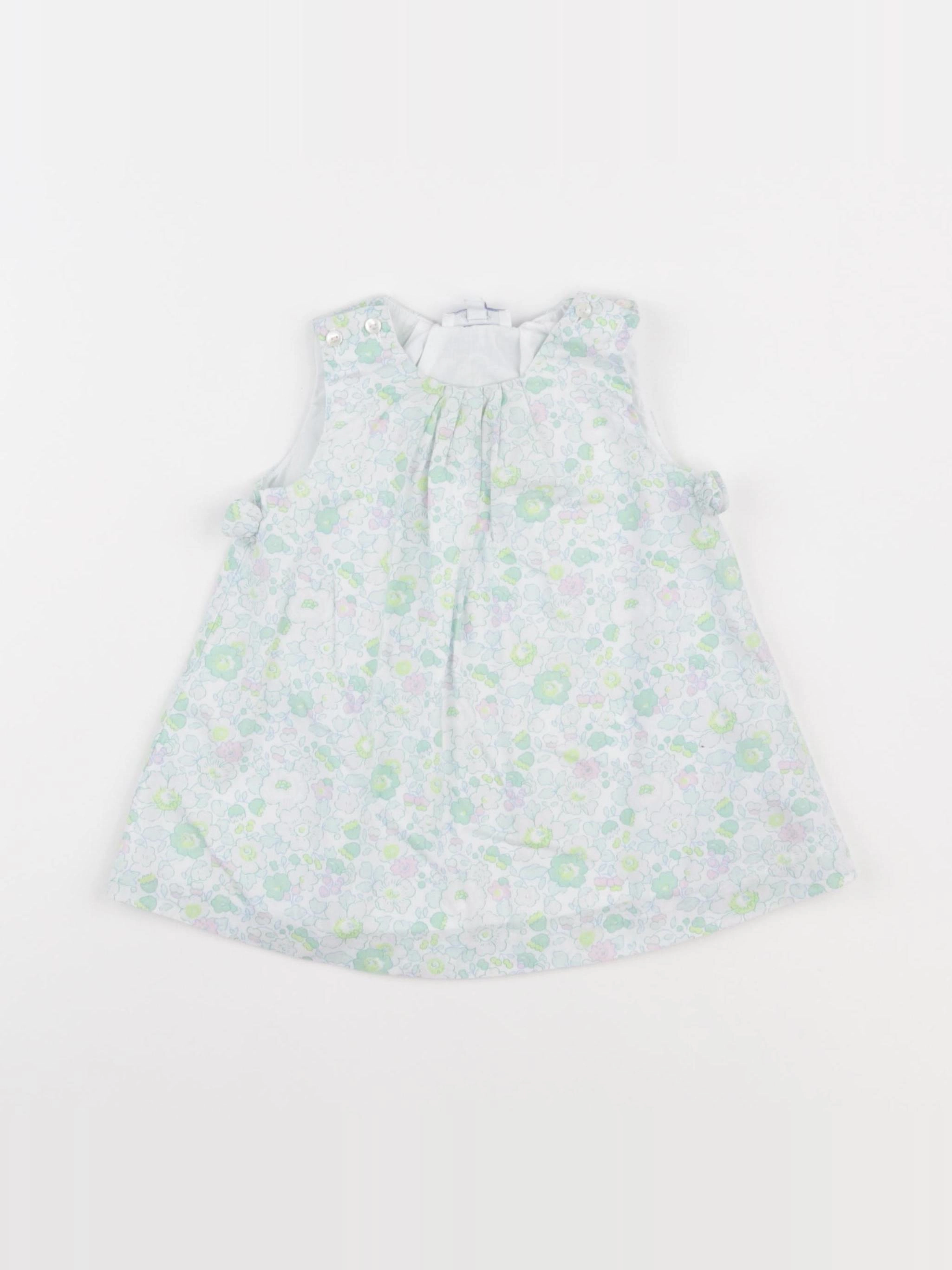 Jacadi - robe liberty vert, rose - 6 mois