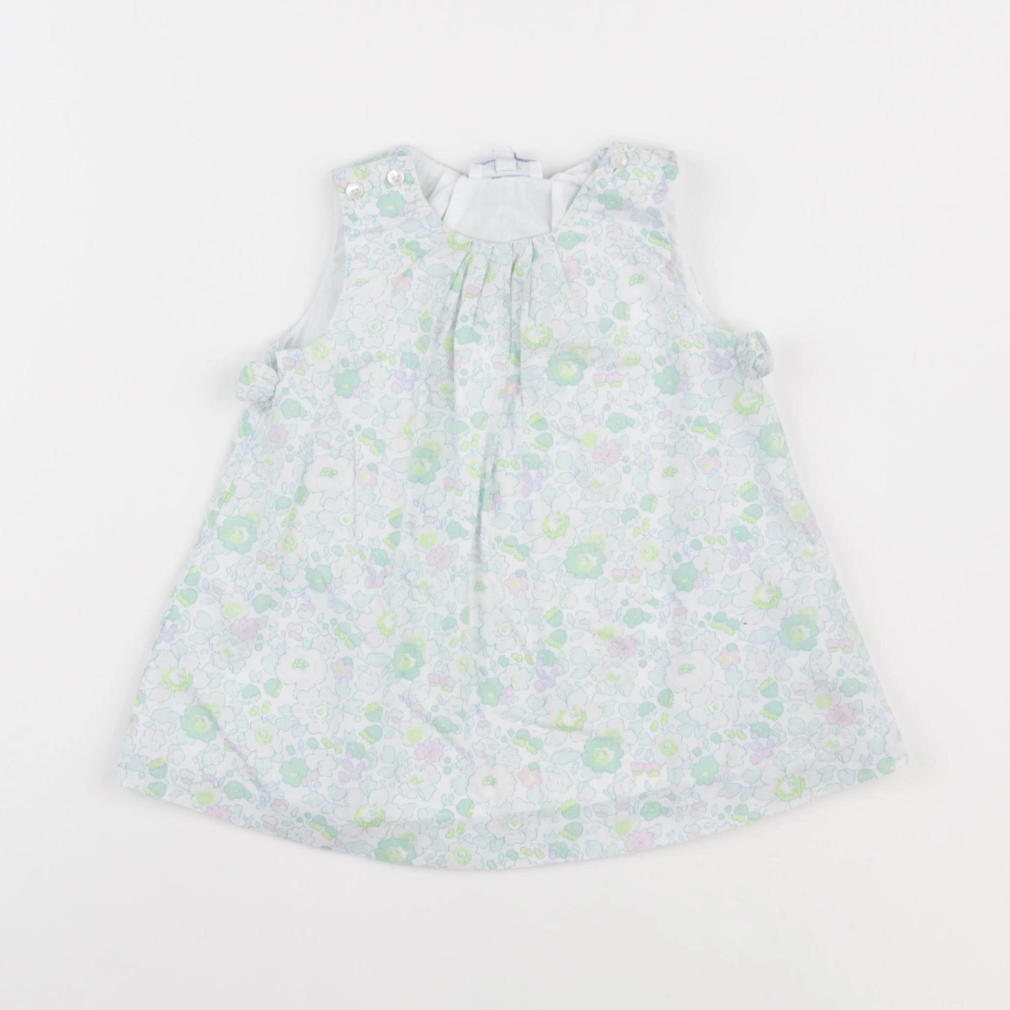 Jacadi - robe liberty vert, rose - 6 mois