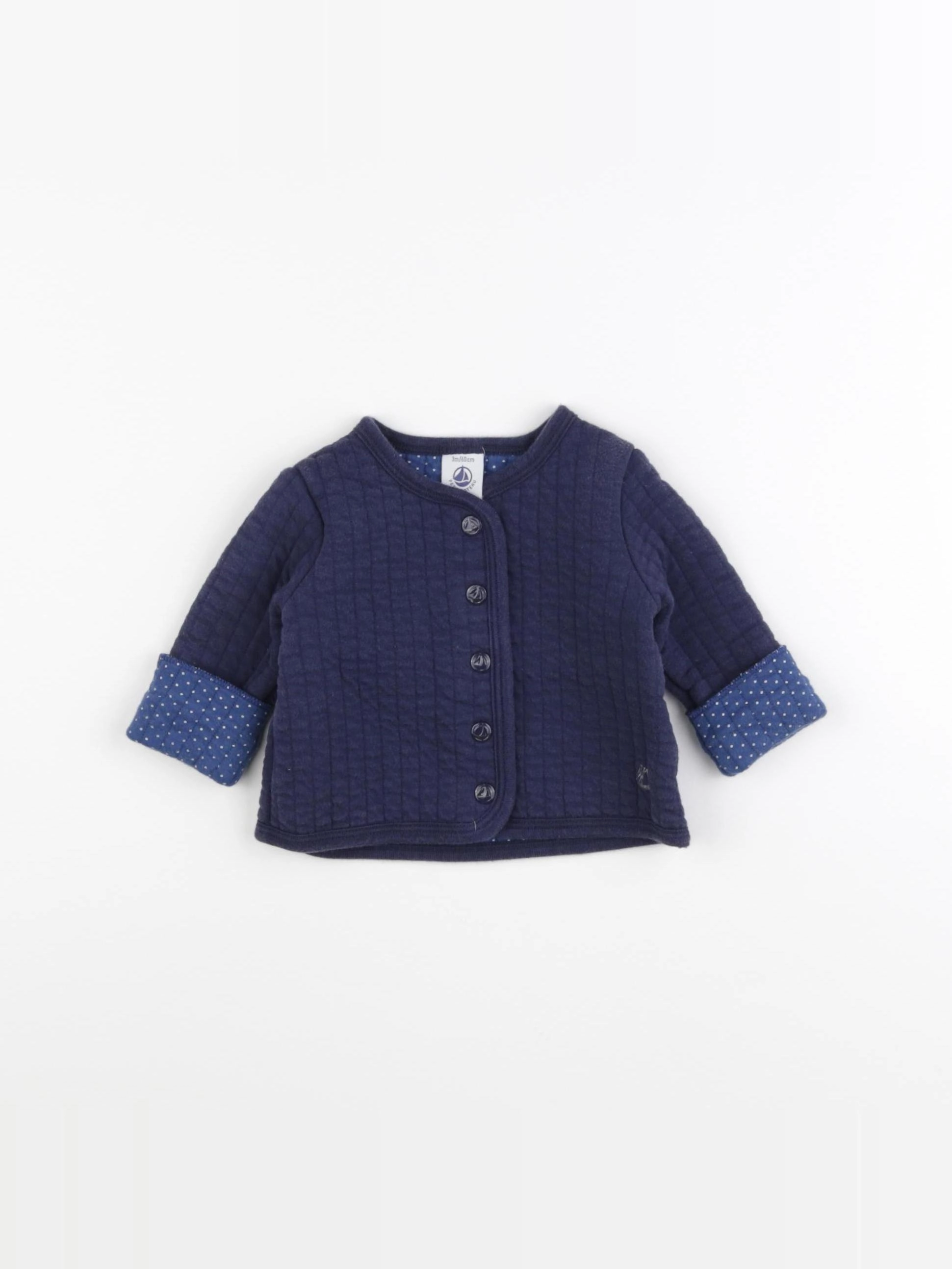 Petit Bateau - sweat bleu - 3 mois