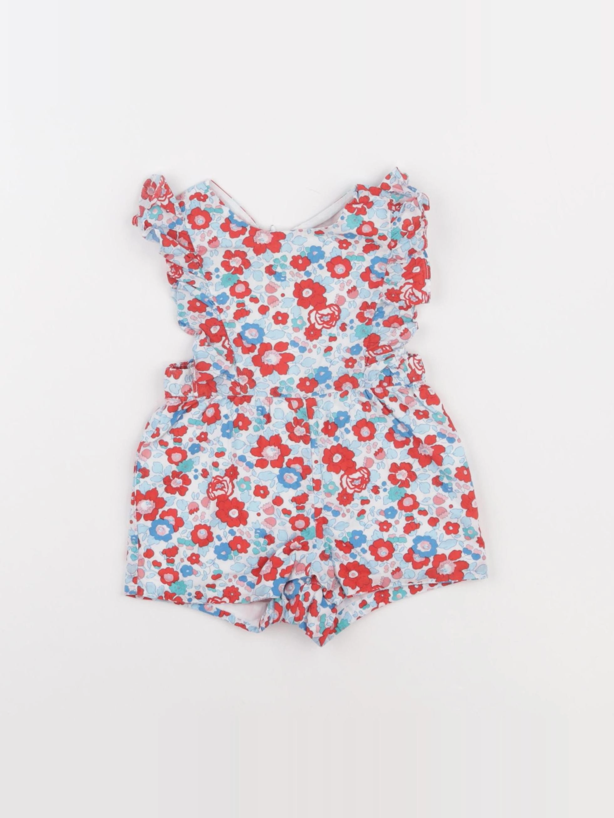 Jacadi - combinaison liberty rouge, bleu - 6 mois