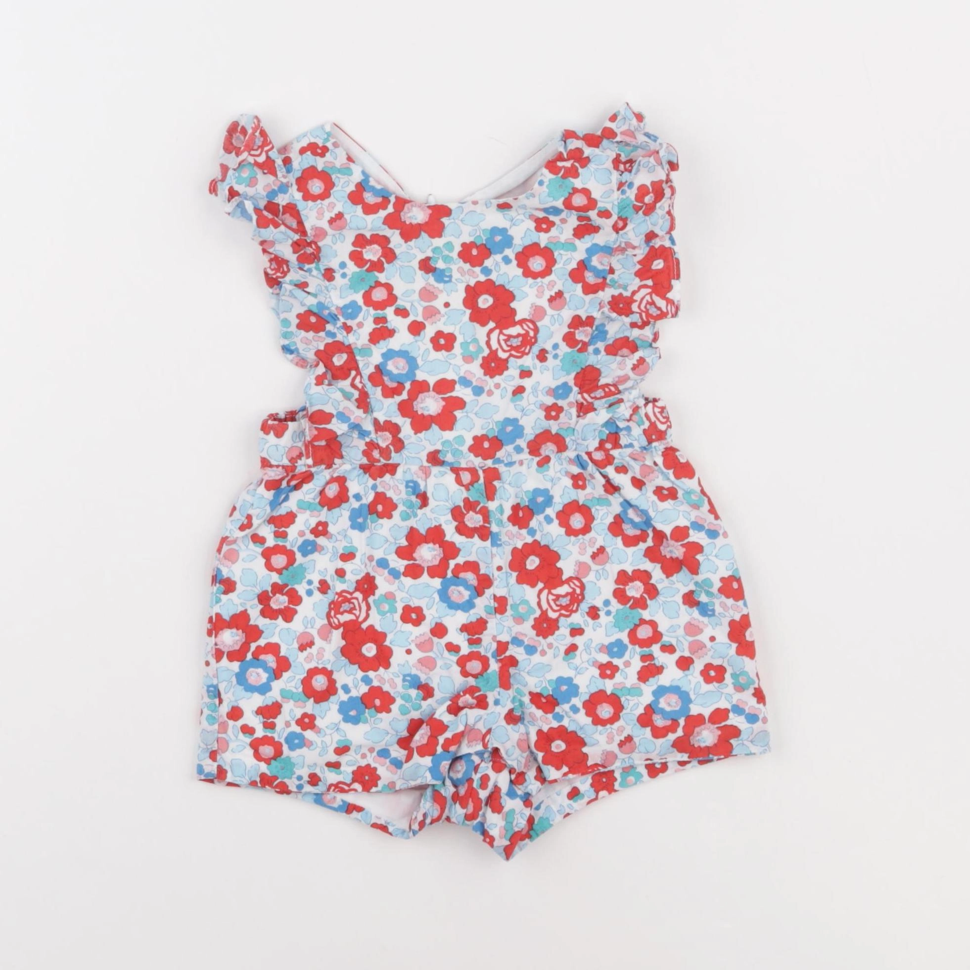 Jacadi - combinaison liberty rouge, bleu - 6 mois