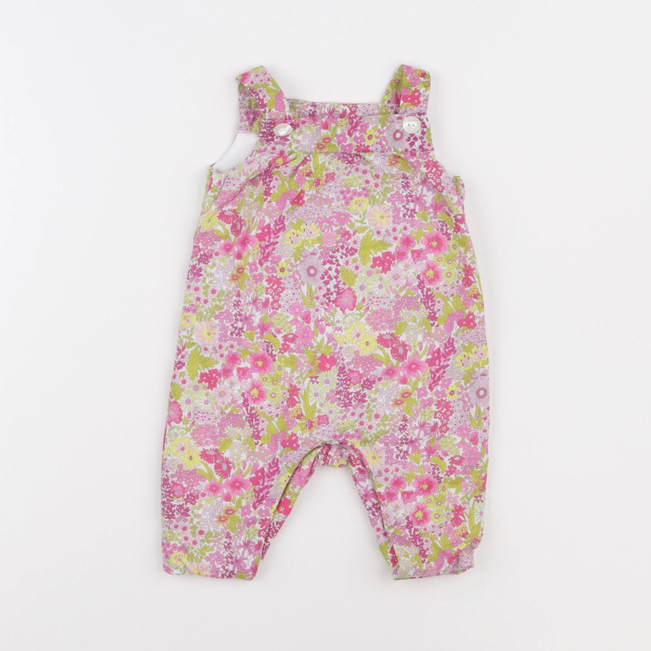 Jacadi - combinaison liberty rose, vert - 3 mois