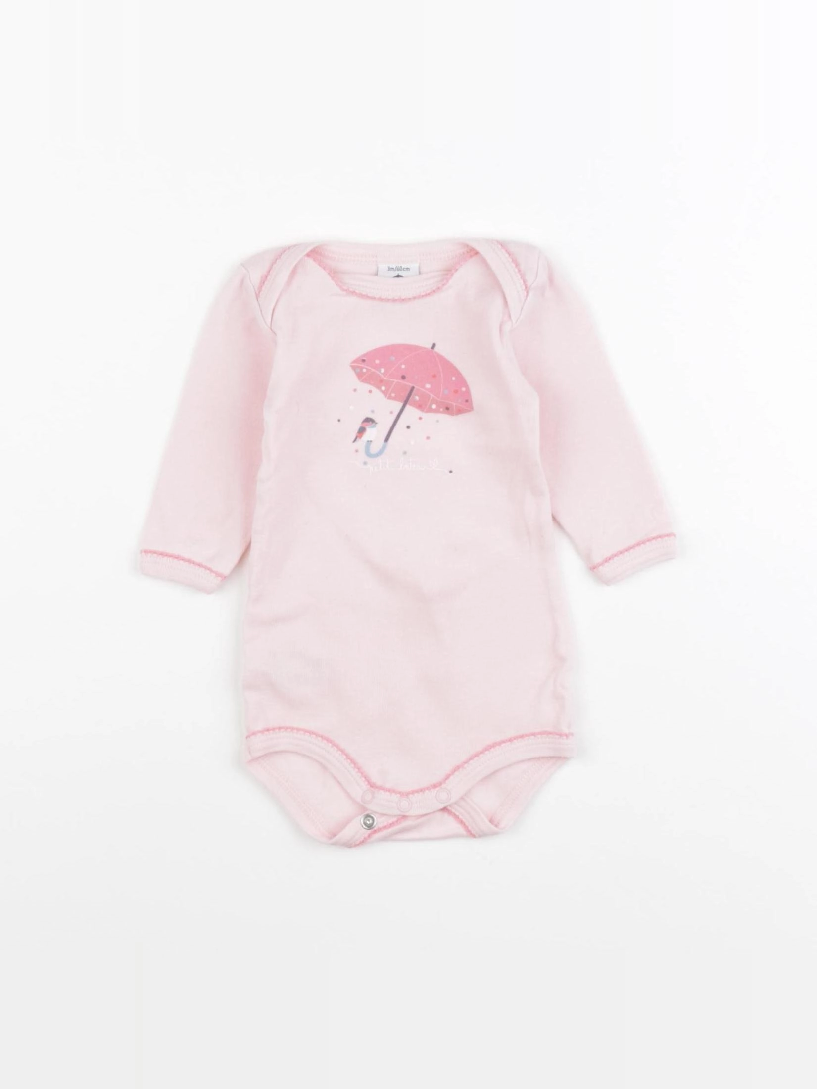 Petit Bateau - body rose - 3 mois