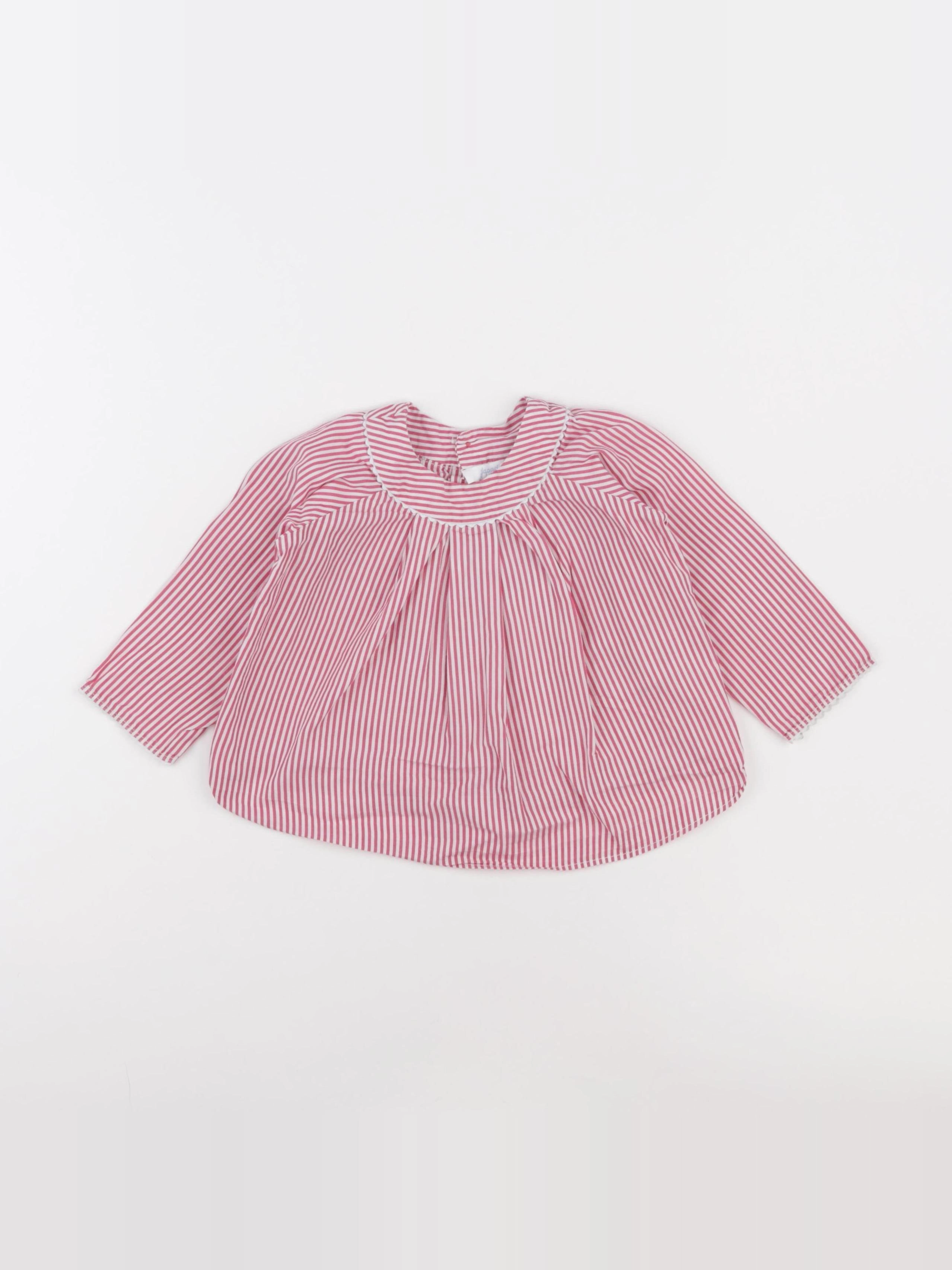 Jacadi - blouse rose, blanc - 18 mois
