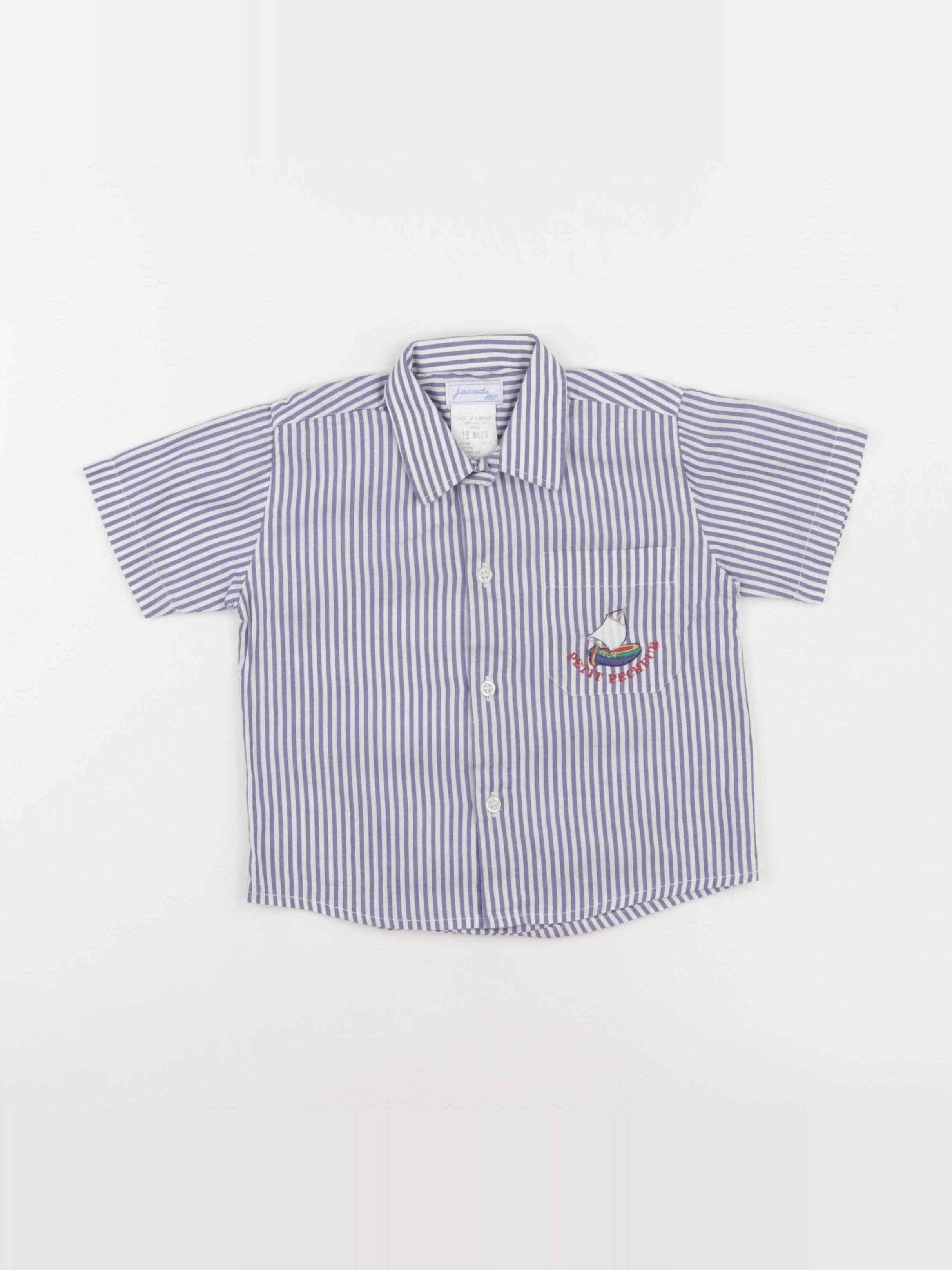 Jacadi - chemise bleu, blanc - 18 mois