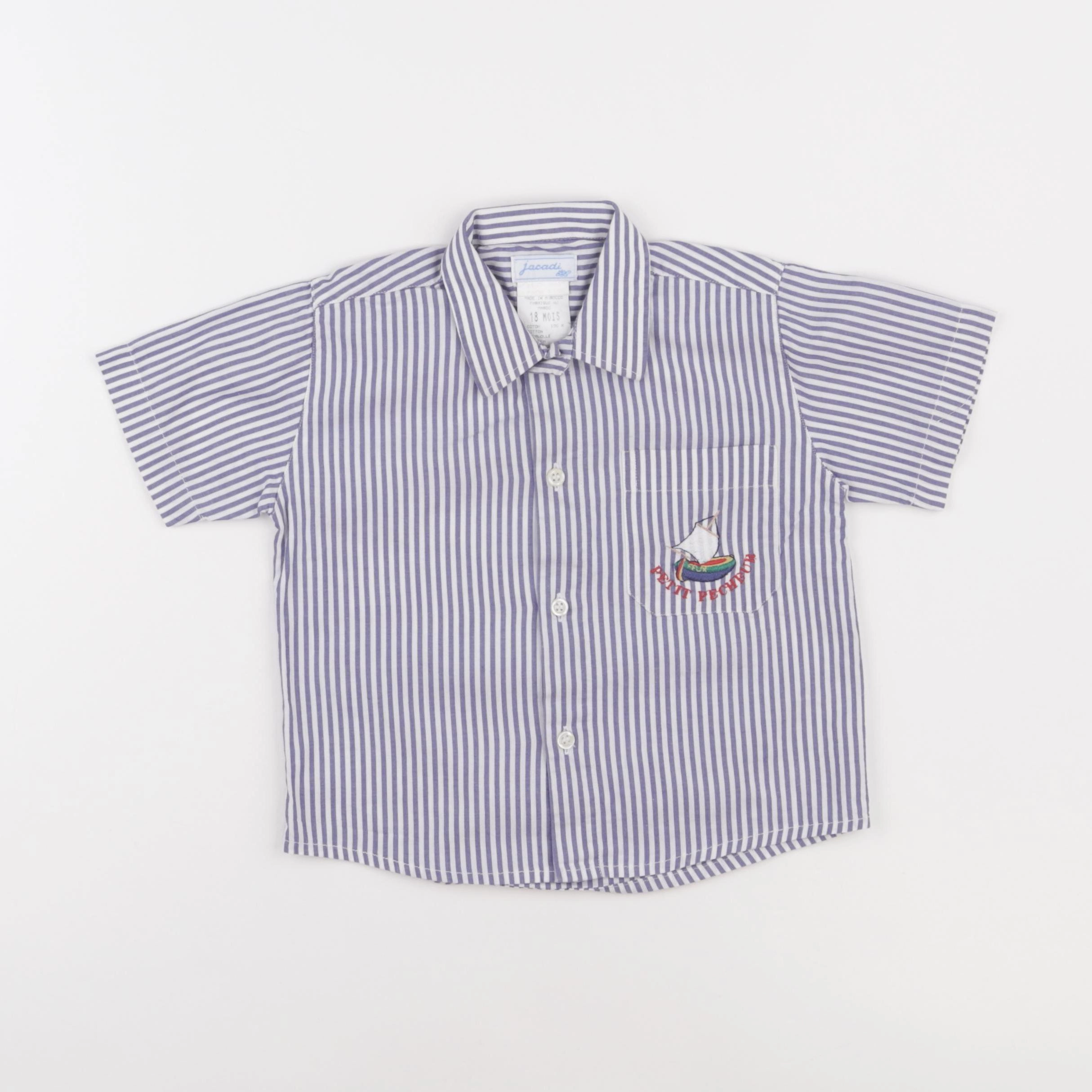 Jacadi - chemise bleu, blanc - 18 mois