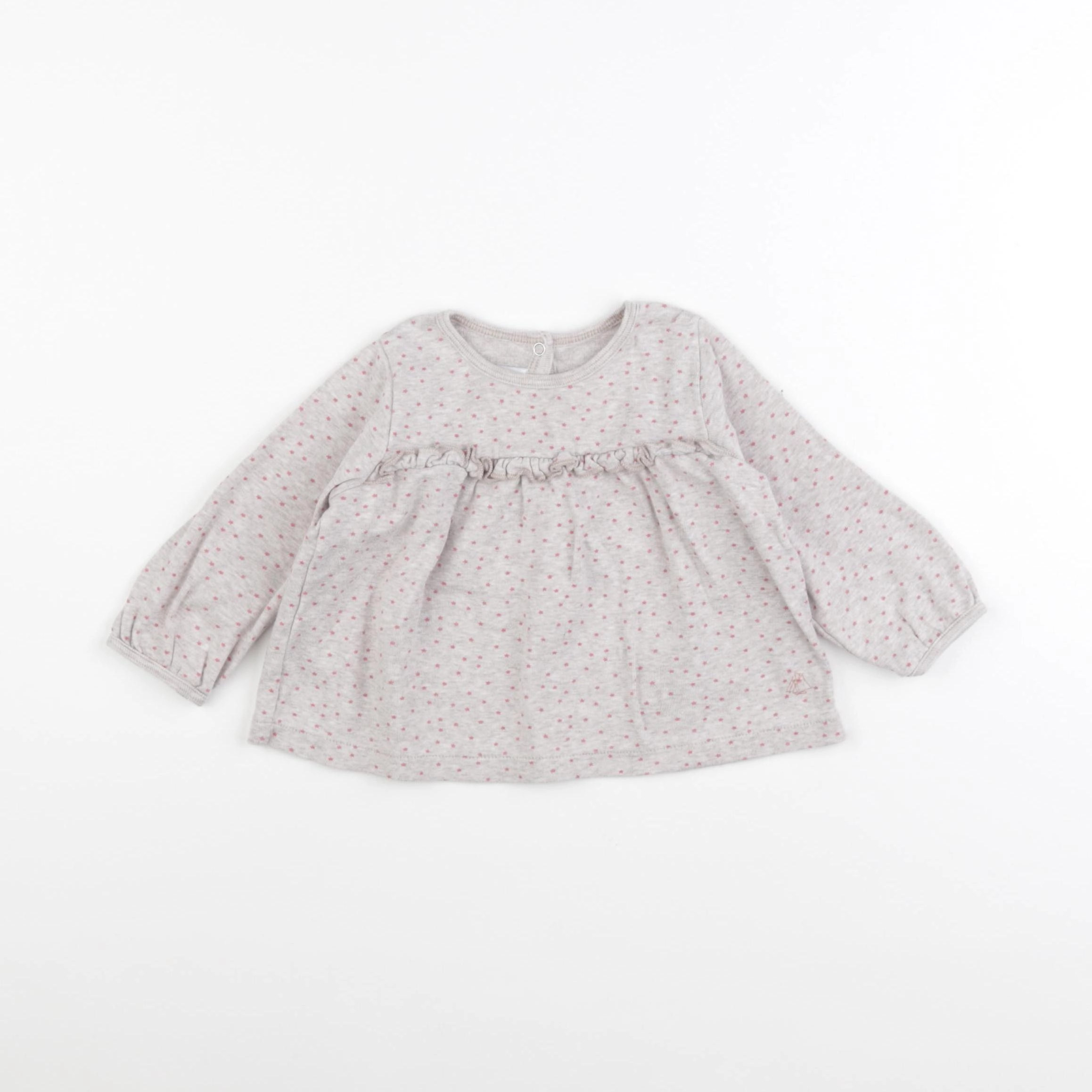 Petit Bateau - tee-shirt gris - 12 mois