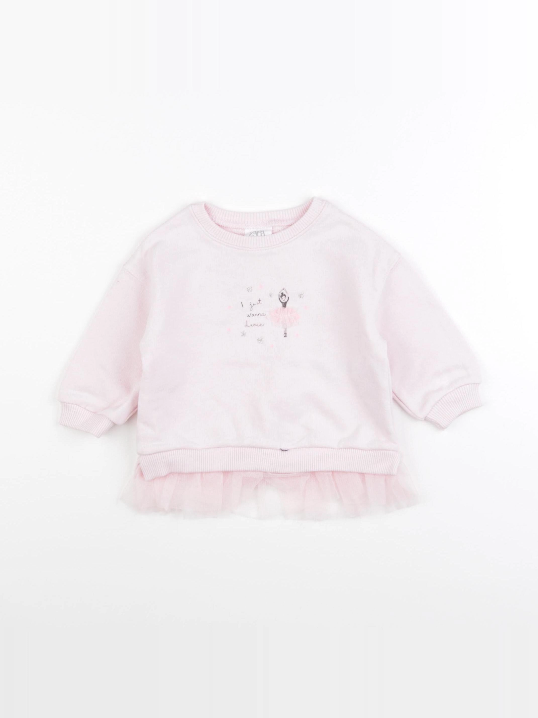Zara - sweat rose - 3/6 mois