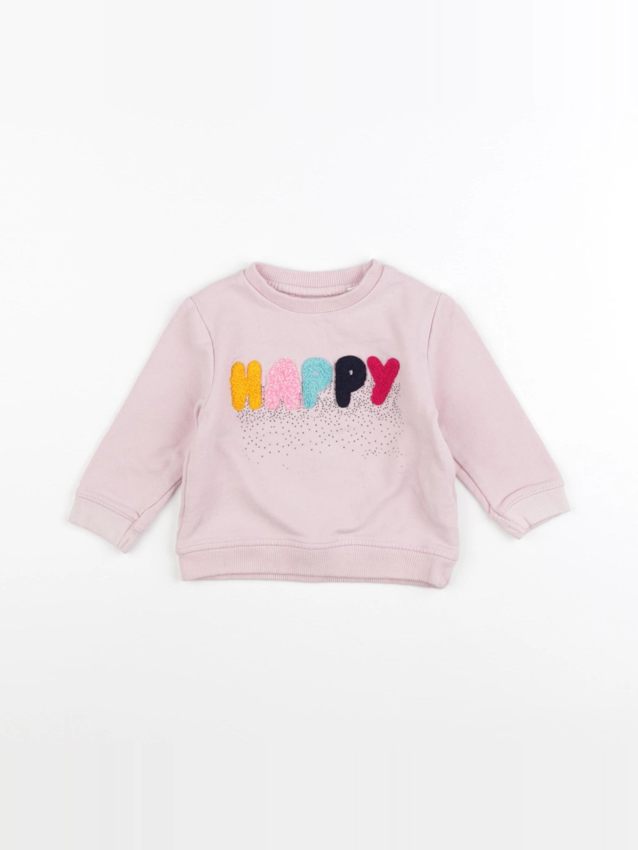 Zara - sweat rose - 3/6 mois