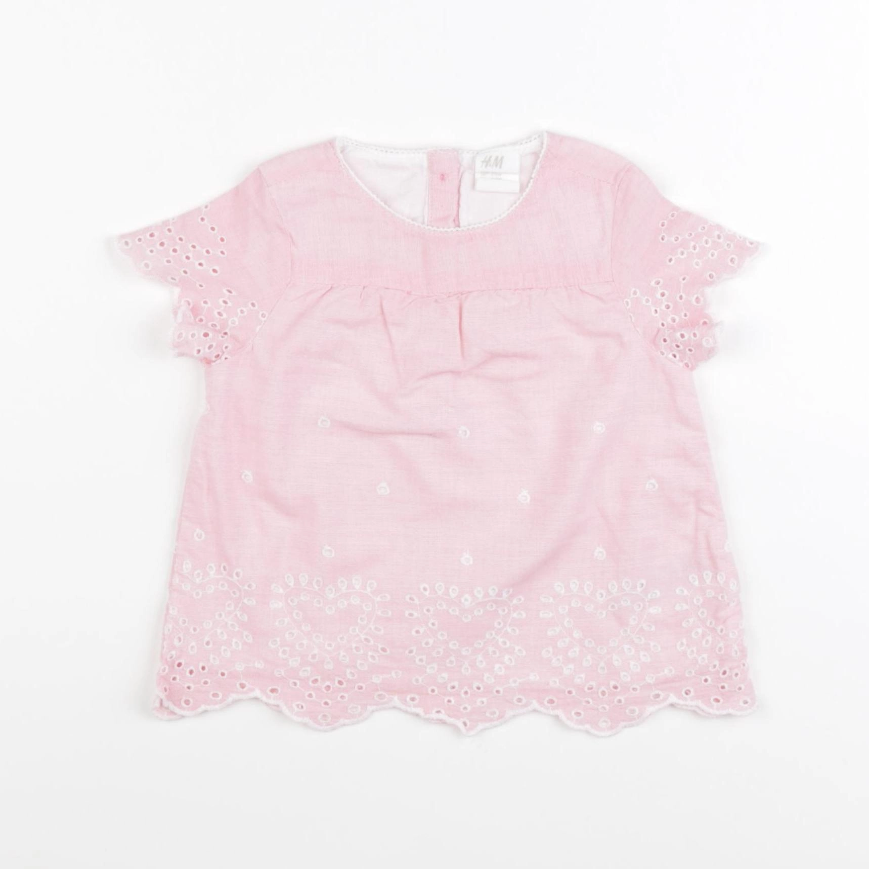 H&M - blouse rose - 6/9 mois